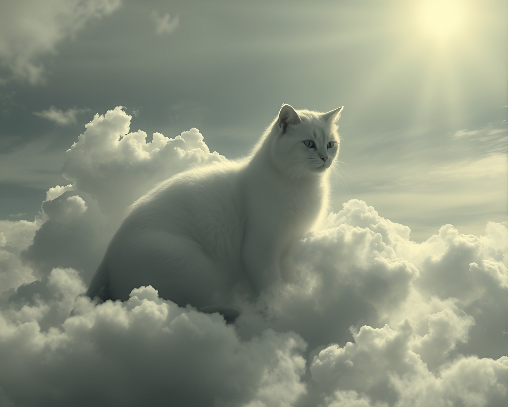 Surreal Cloudy Schrodinger’s Cat 3D Scan – free AI stock image