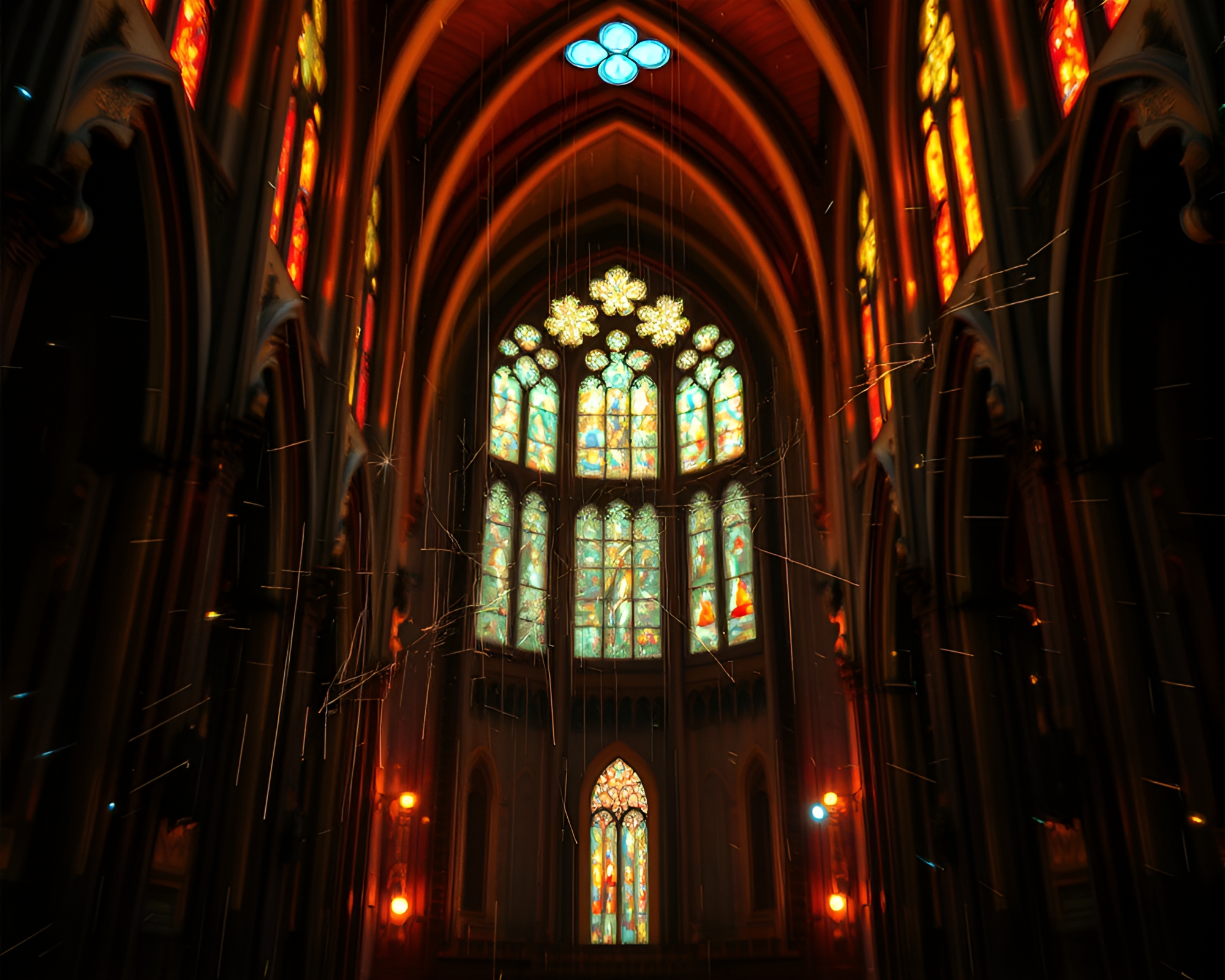 Basilisk in Cyber Cathedral: Metallic Scratches Overlay – free AI stock image