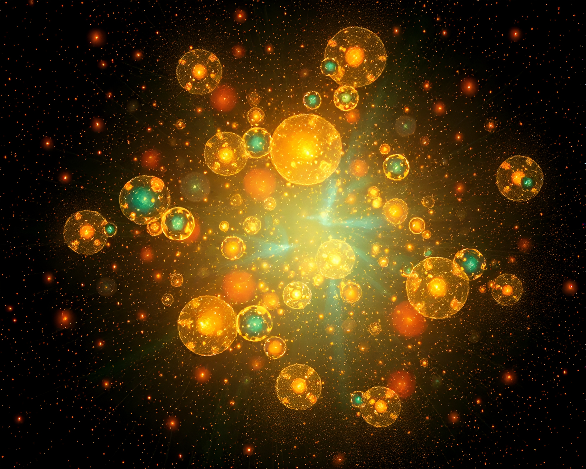 Circuit Board Solar Flare Bubble Clusters – free AI stock image