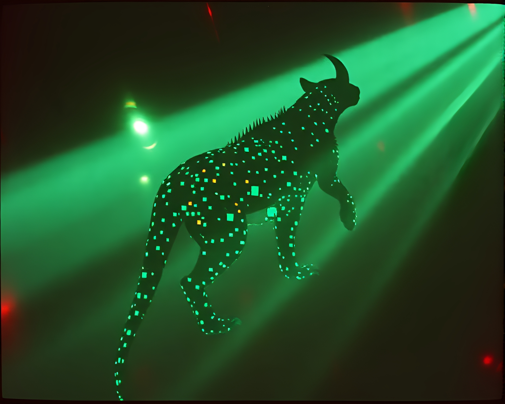 Cerberus in Mosaic Light Leak Fantasia – free AI stock image