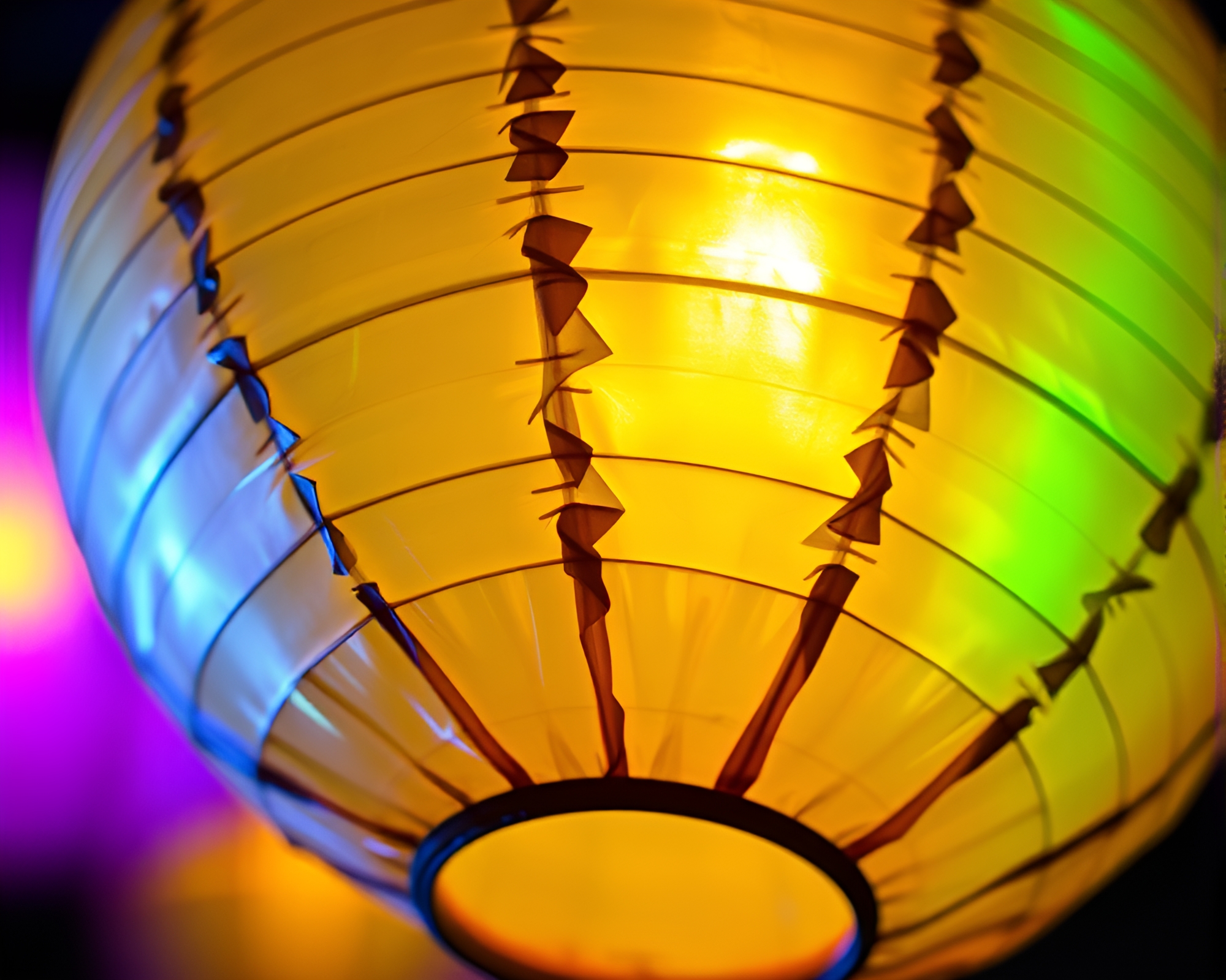 Iridescent Soap Film Paper Lantern Neon Glow Art – free AI stock image