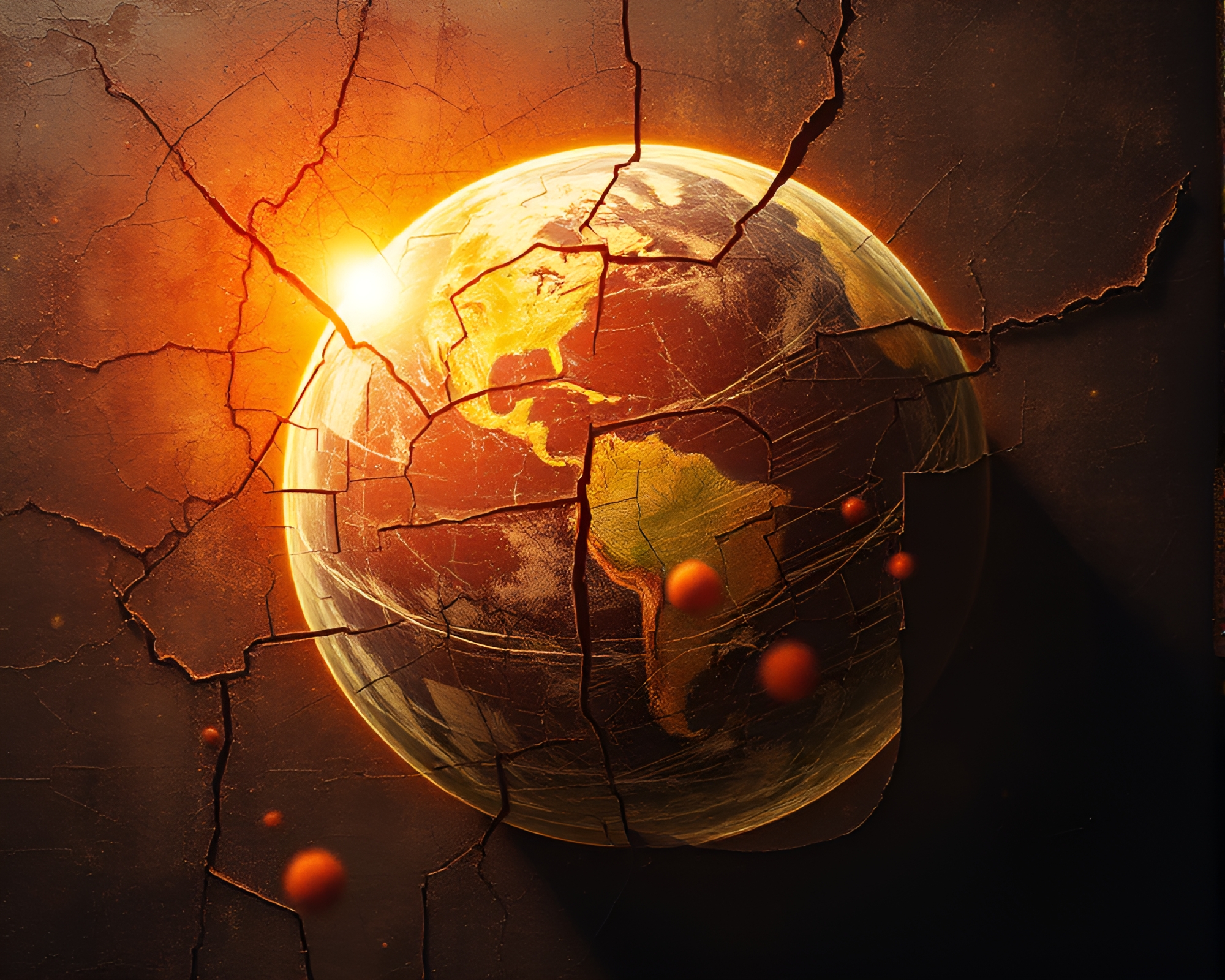 Glowing Cello on Cracked Earth: Fractals Cross-Processed – free AI stock image