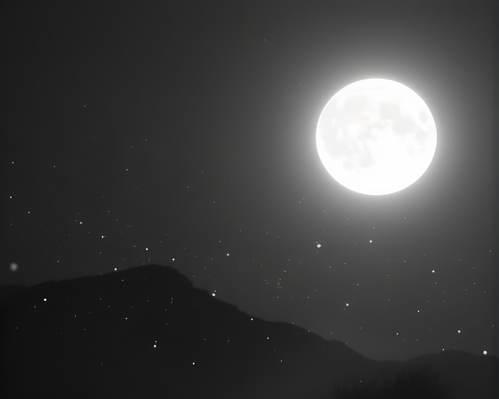Silhouetted figure surrounded by moonlit floating particles in synthwave style