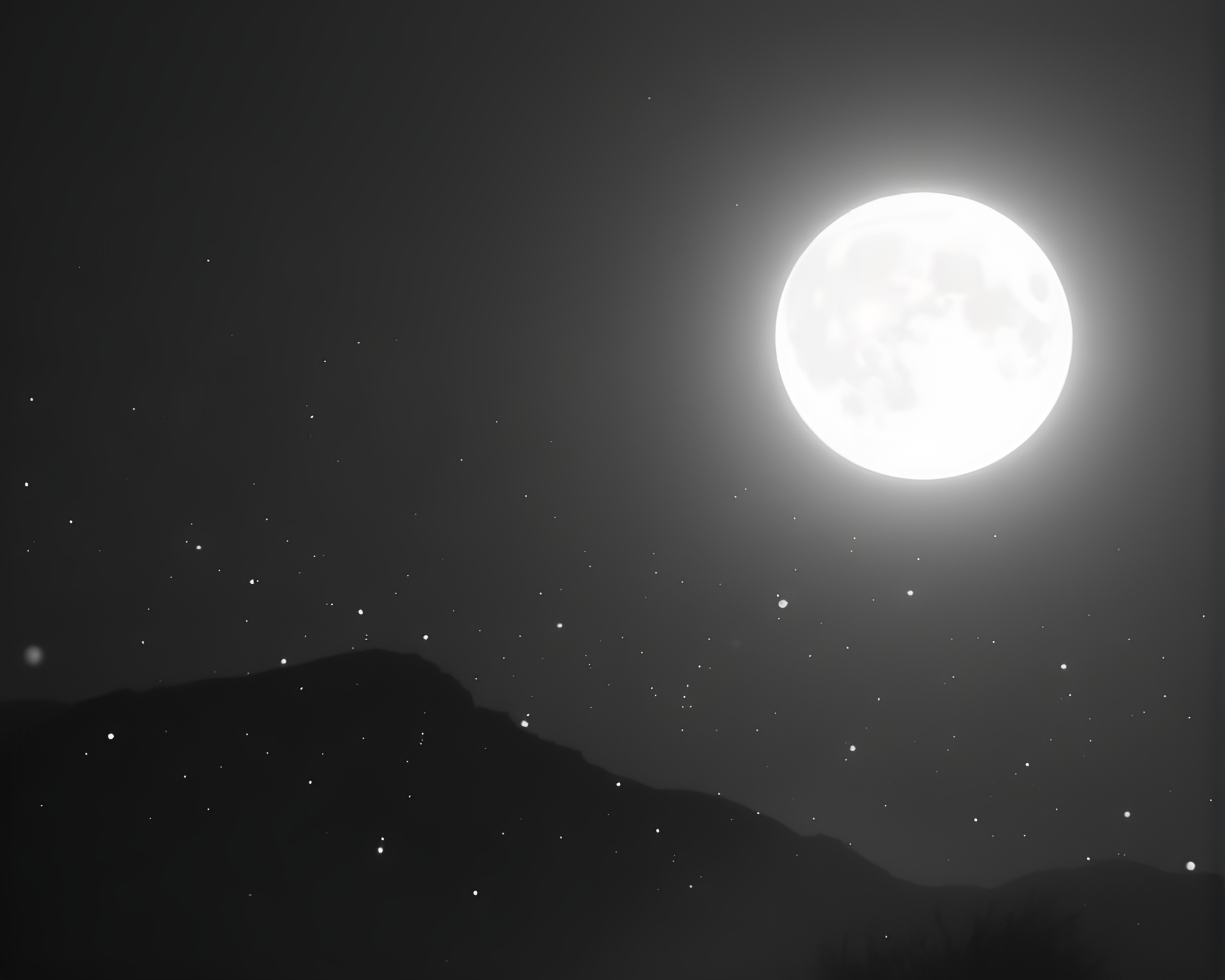 Lunar Synthwave: Backlit Silhouette of Floating Particles – free AI stock image