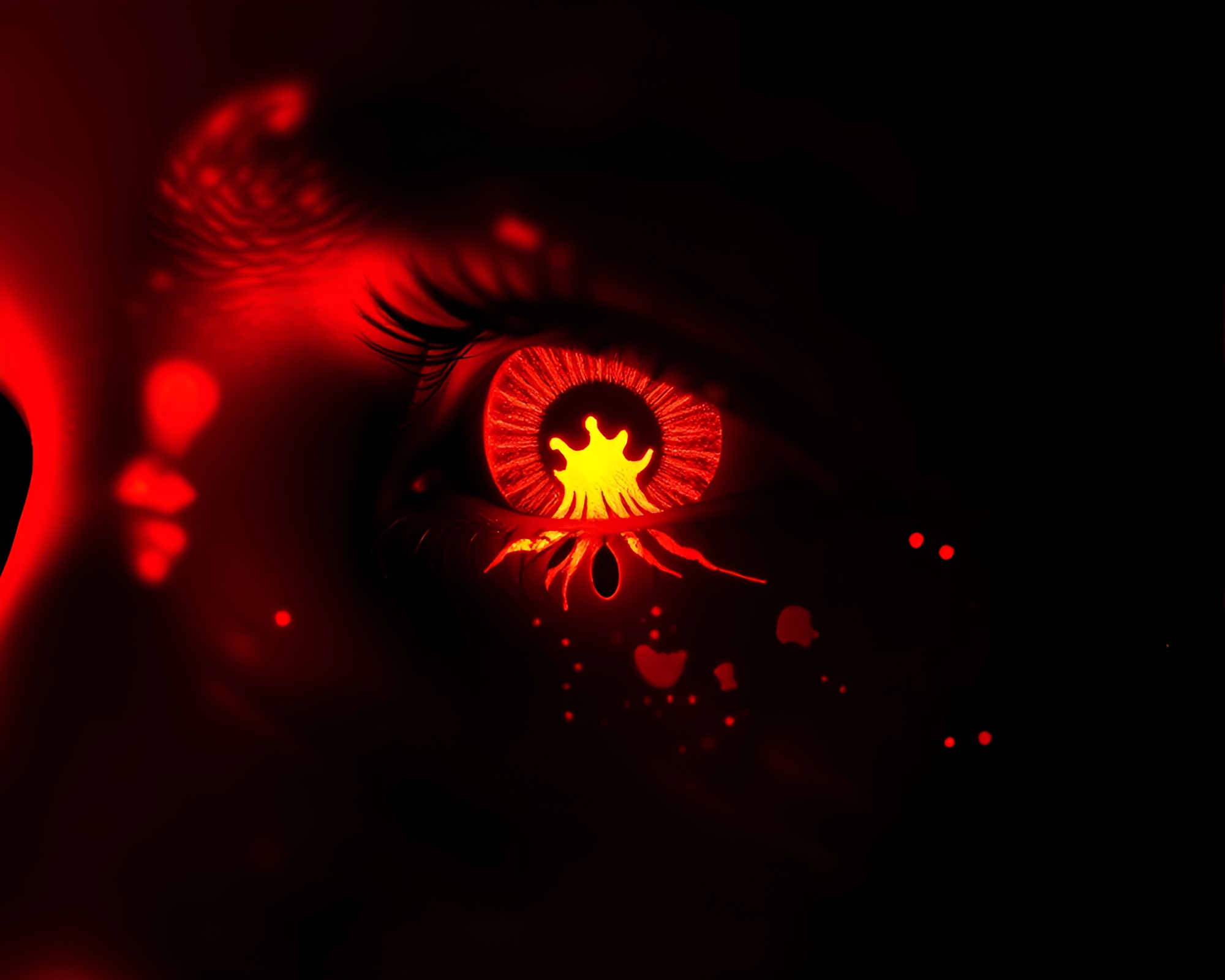Smart Contact Lens Projection in Stencil Shadow – free AI stock image