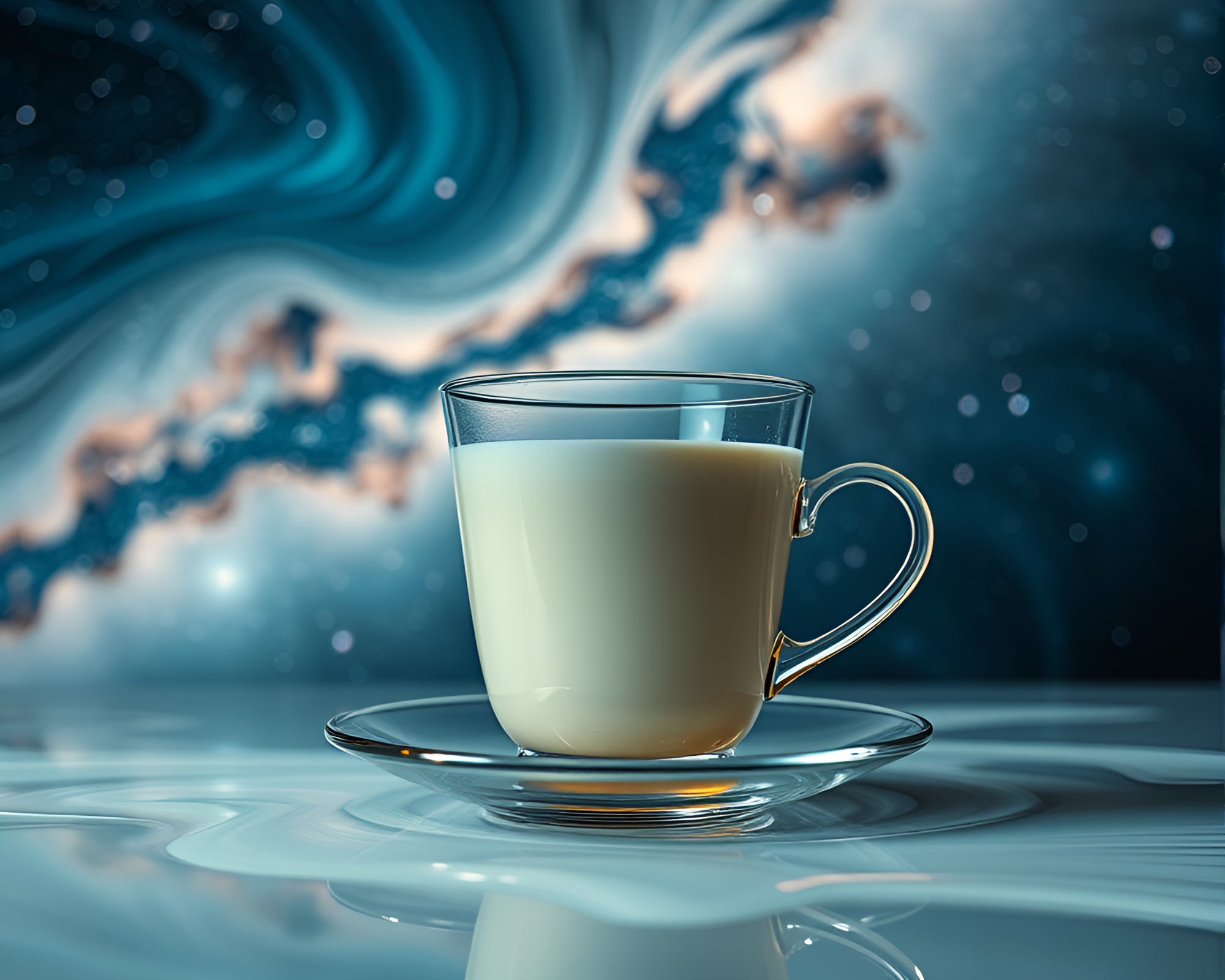 Whimsical Tea Party under a Galaxy Swirl – free AI stock image