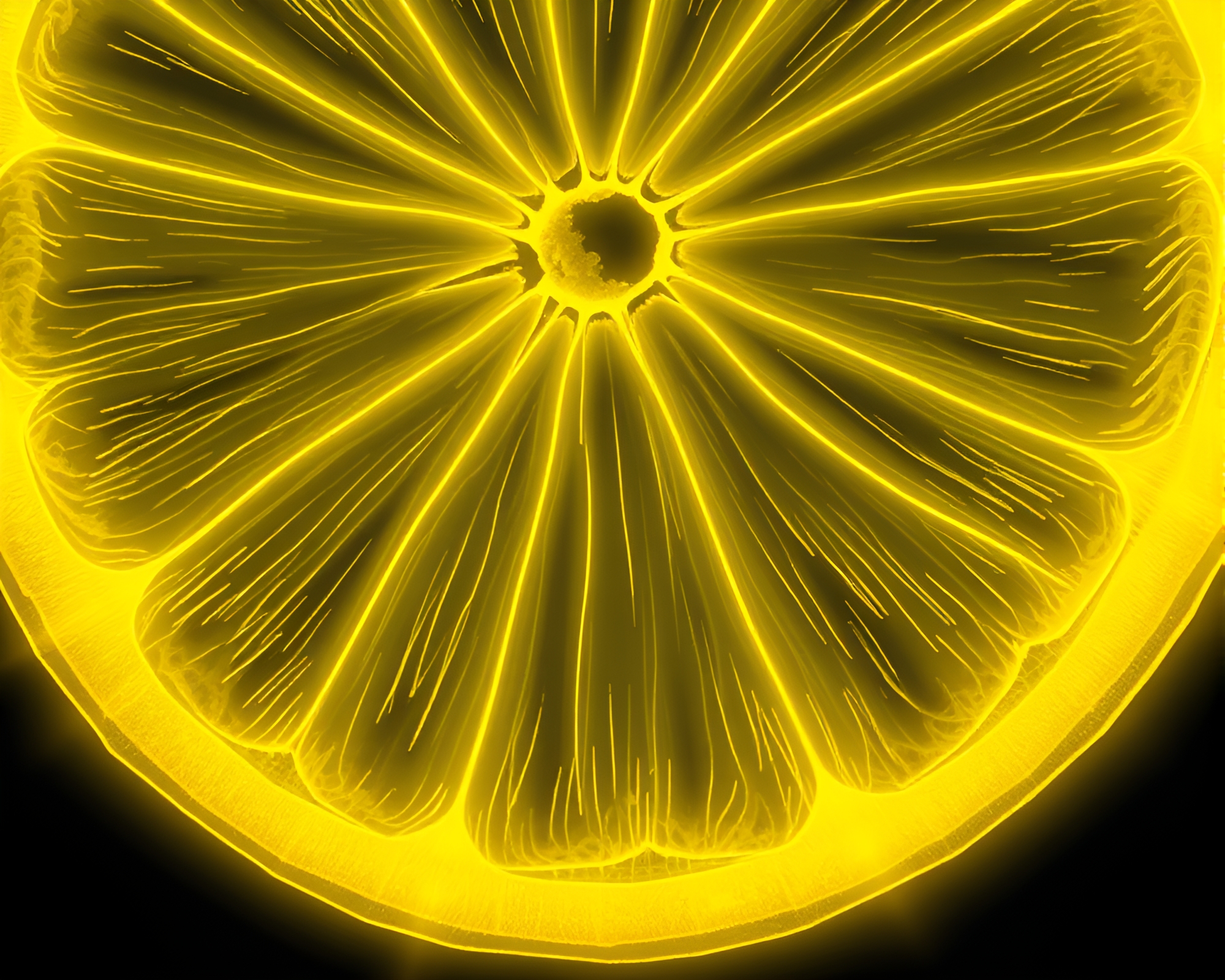 Engraved Banshee: Lemon Yellow Rim Lighting Artwork – free AI stock image