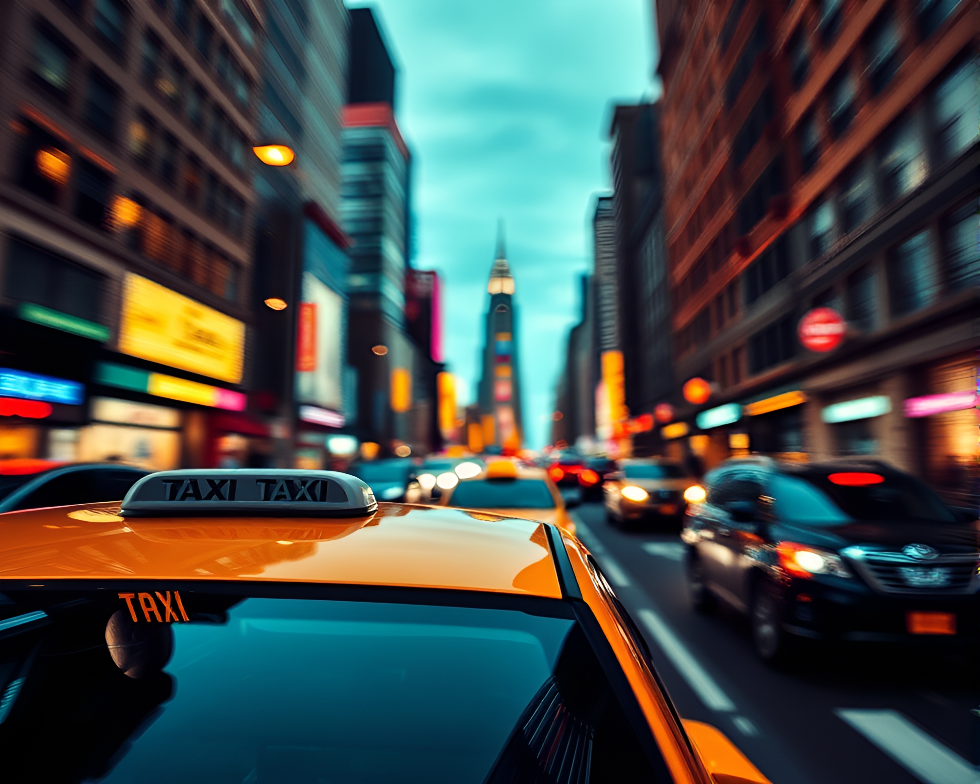 Taxi Dimensional Rift Trompe-l’oeil Artwork – free AI stock image