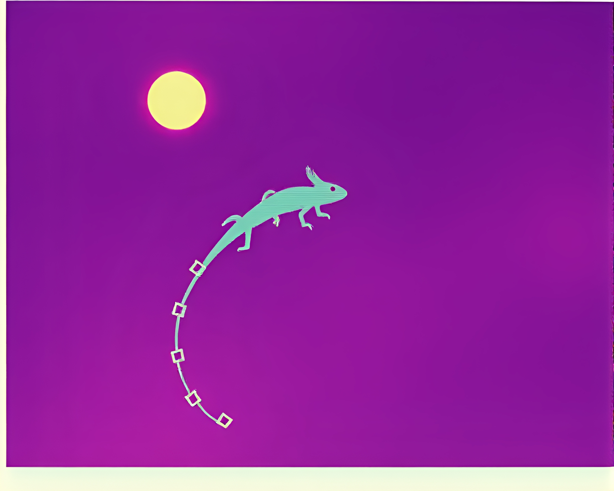 Intricate Negative Space: Chameleon in Vintage ASCII Art – free AI stock image