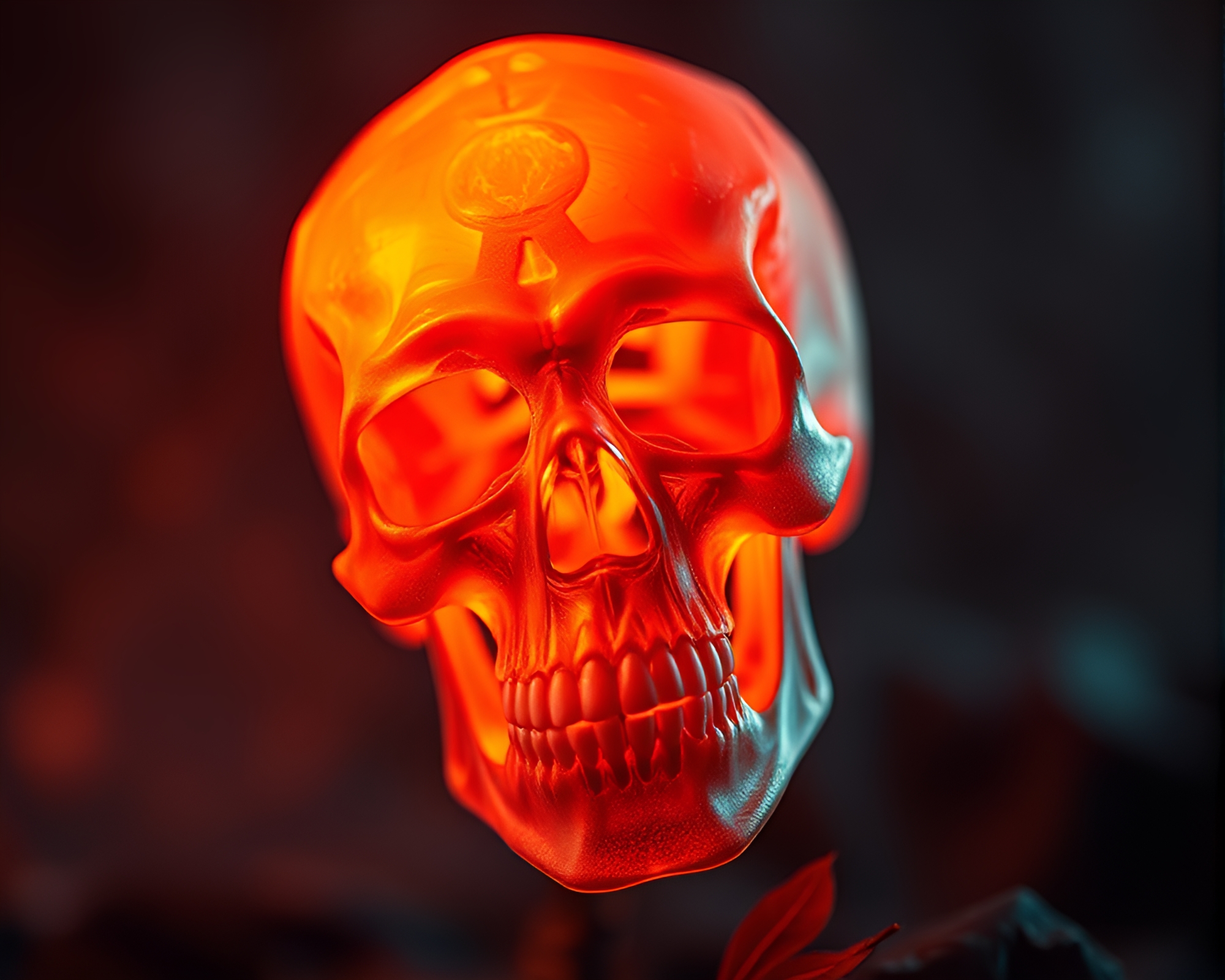 Maximalist Crystal Skull in Burnt Orange Warmth – free AI stock image