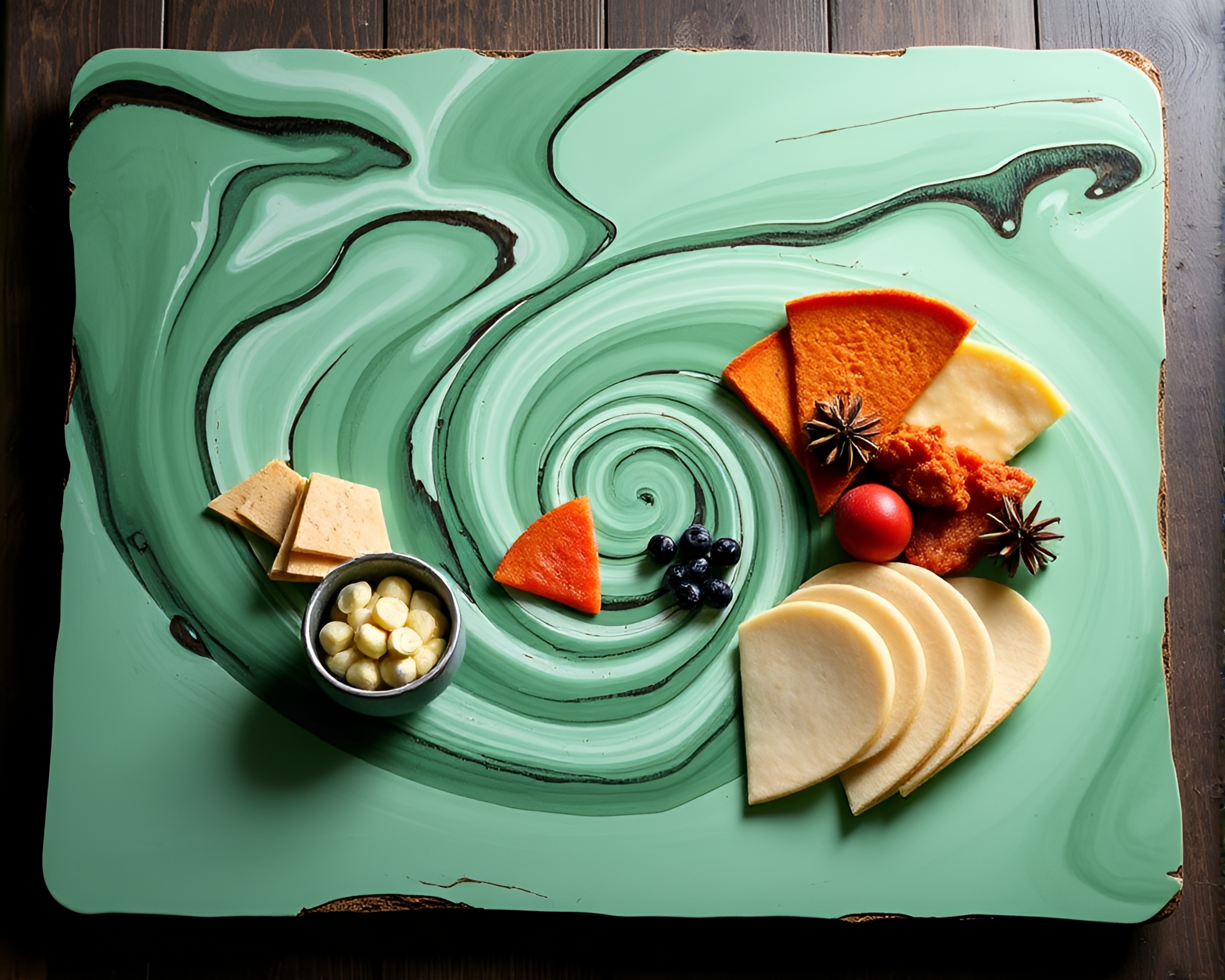 Vortex Twist Charcuterie Fantasy – free AI stock image