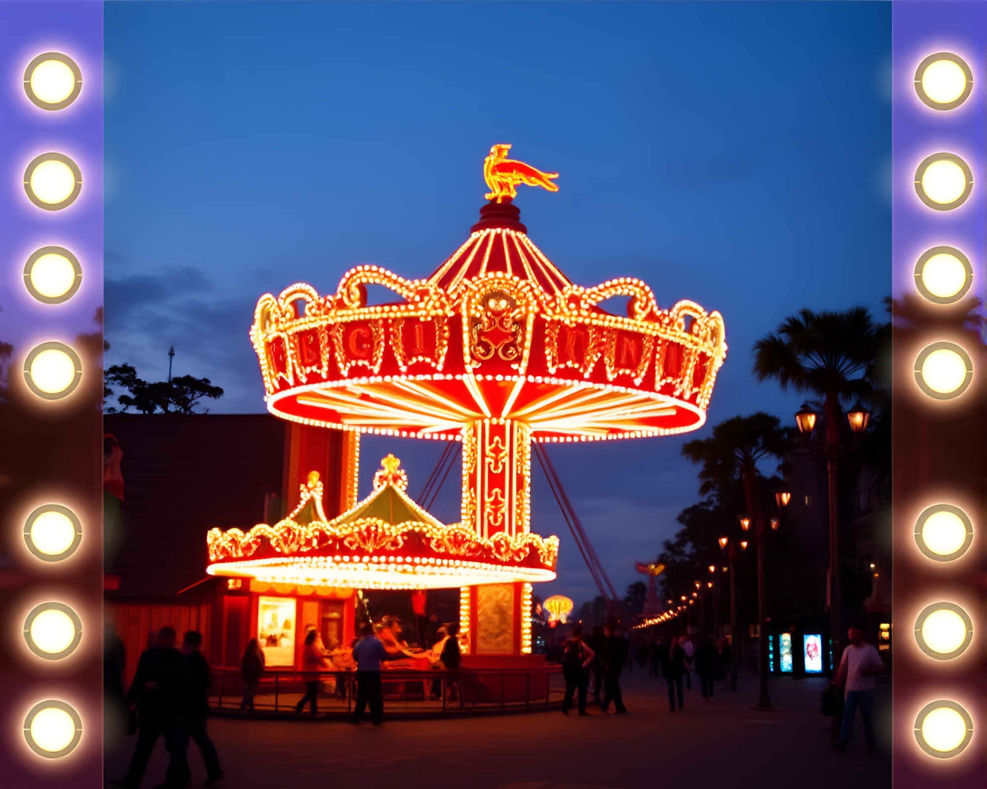 Cello Carnival Lights Frame – free AI stock image