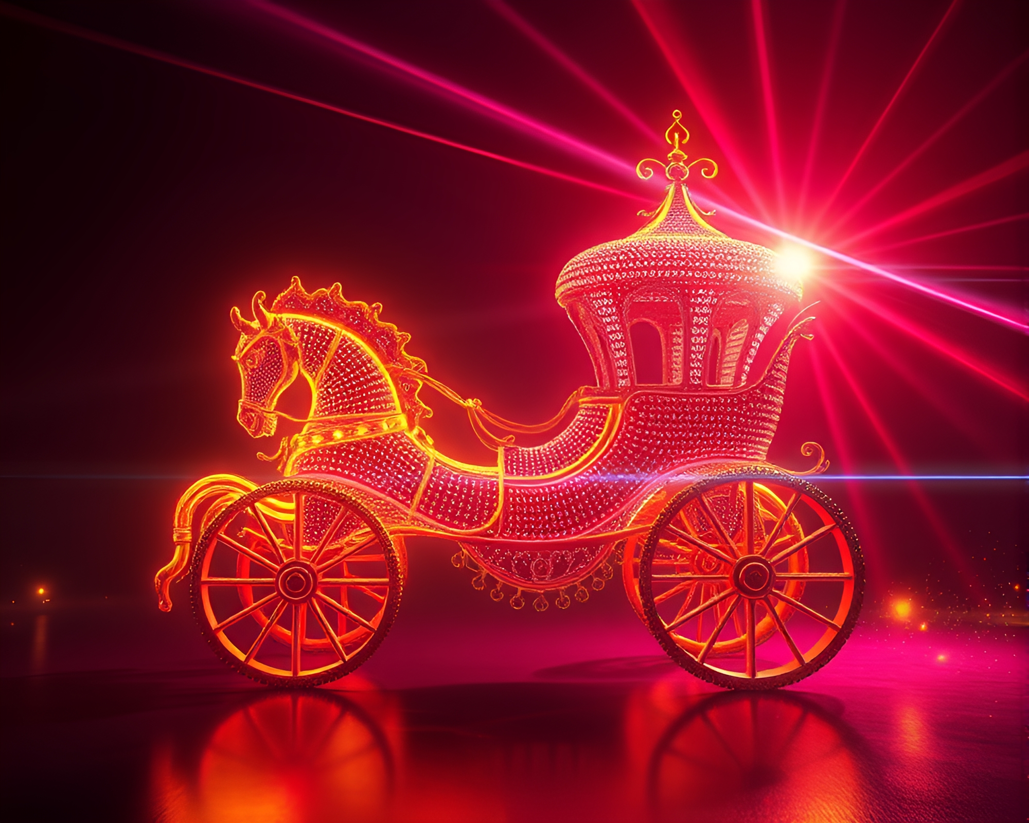 Chariot of Light: Laser Beam Phosphorescence – free AI stock image