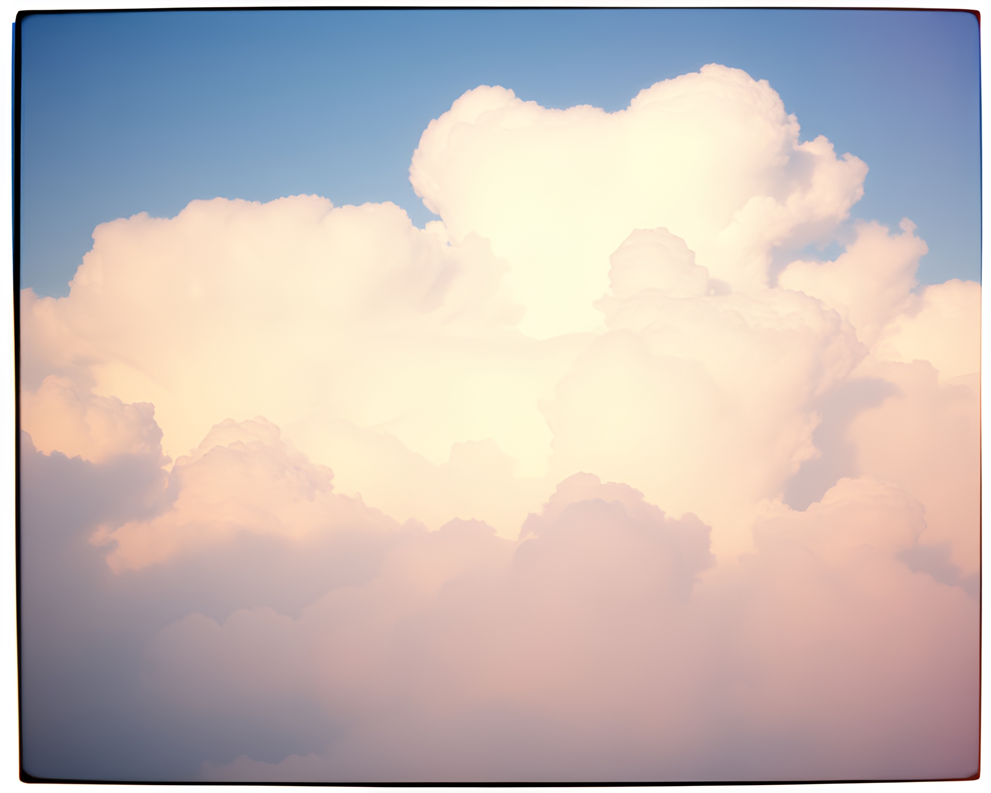 Trumpet-shaped cloud formations in expired film concept art – free AI stock image
