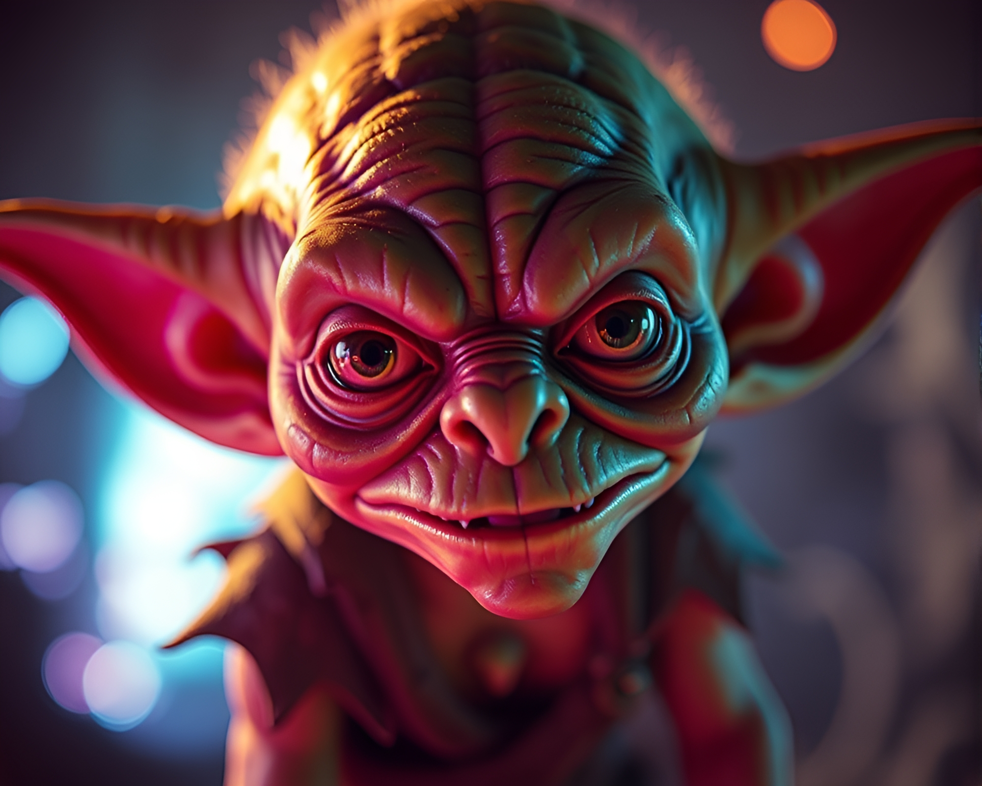 Goblin Shaman Ritual in Analogous Chromatic Realm – free AI stock image