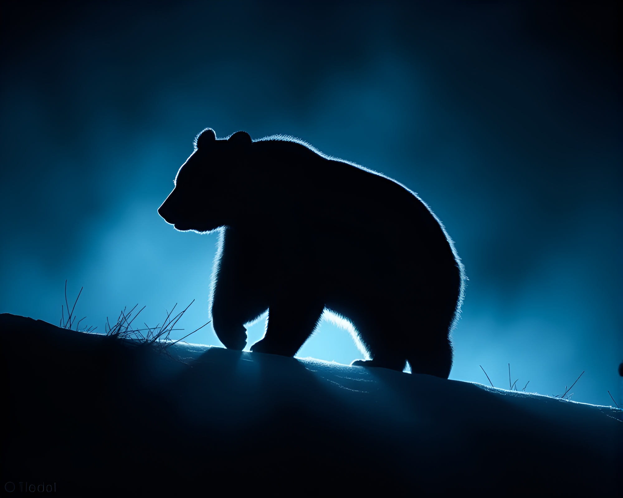 Panda Bear in Negative Space Silhouette Art – free AI stock image