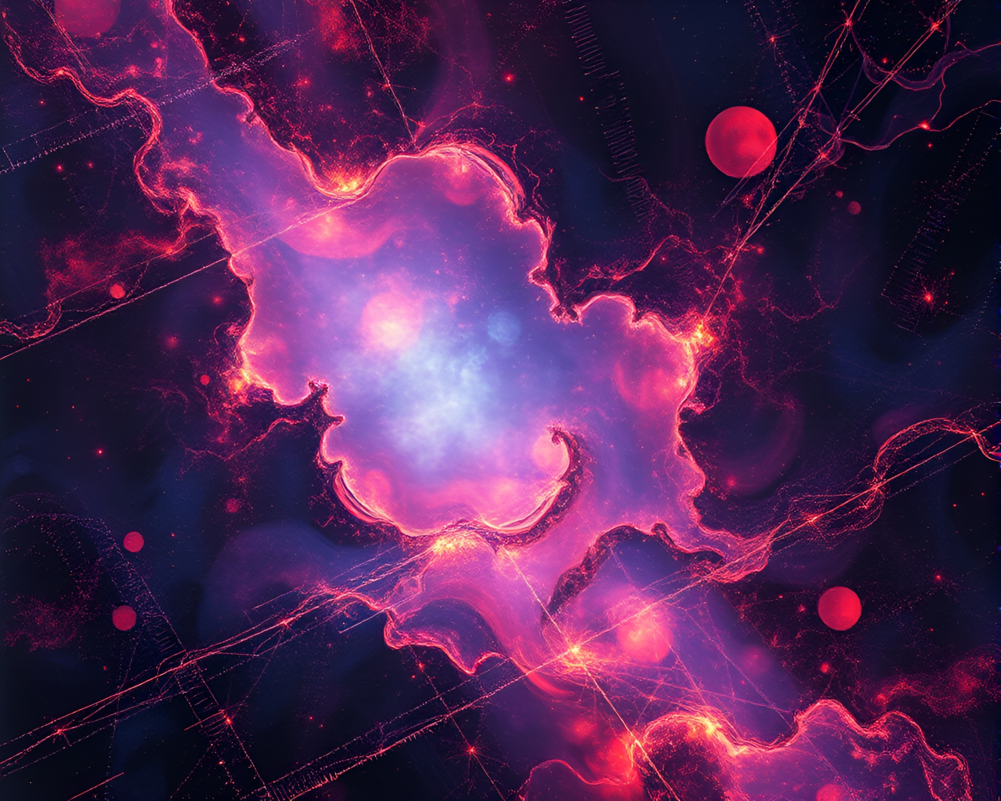 Surreal Dreamscape: The Fractal Glow of Lithography – free AI stock image