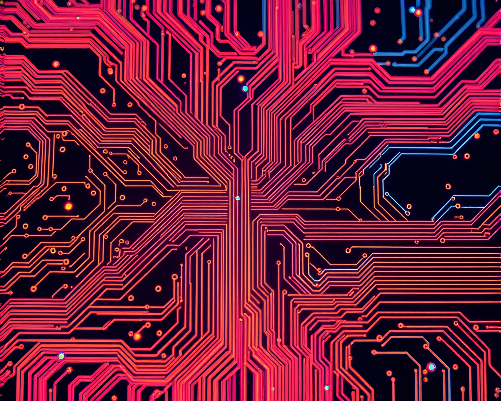 Fiber Optics Circuit Board in Blue Hour Lighting – free AI stock image