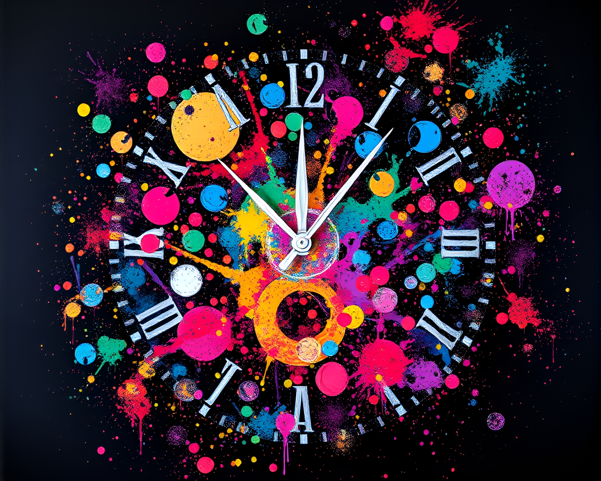 Bubble Cluster Chrono Clock X-Ray Art – free AI stock image