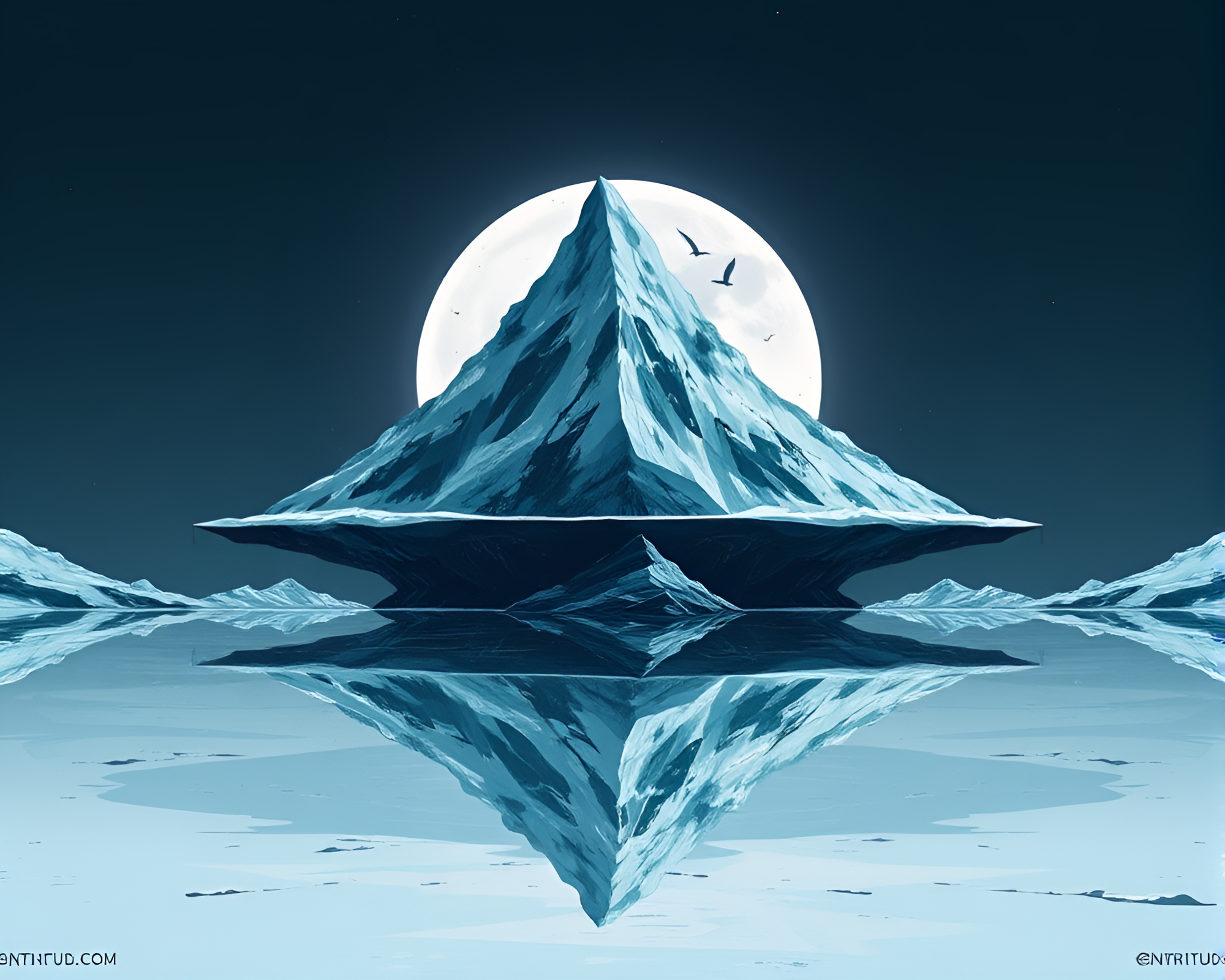 Cyberpunk Haunted Mirror in Antarctic Whiteout – free AI stock image