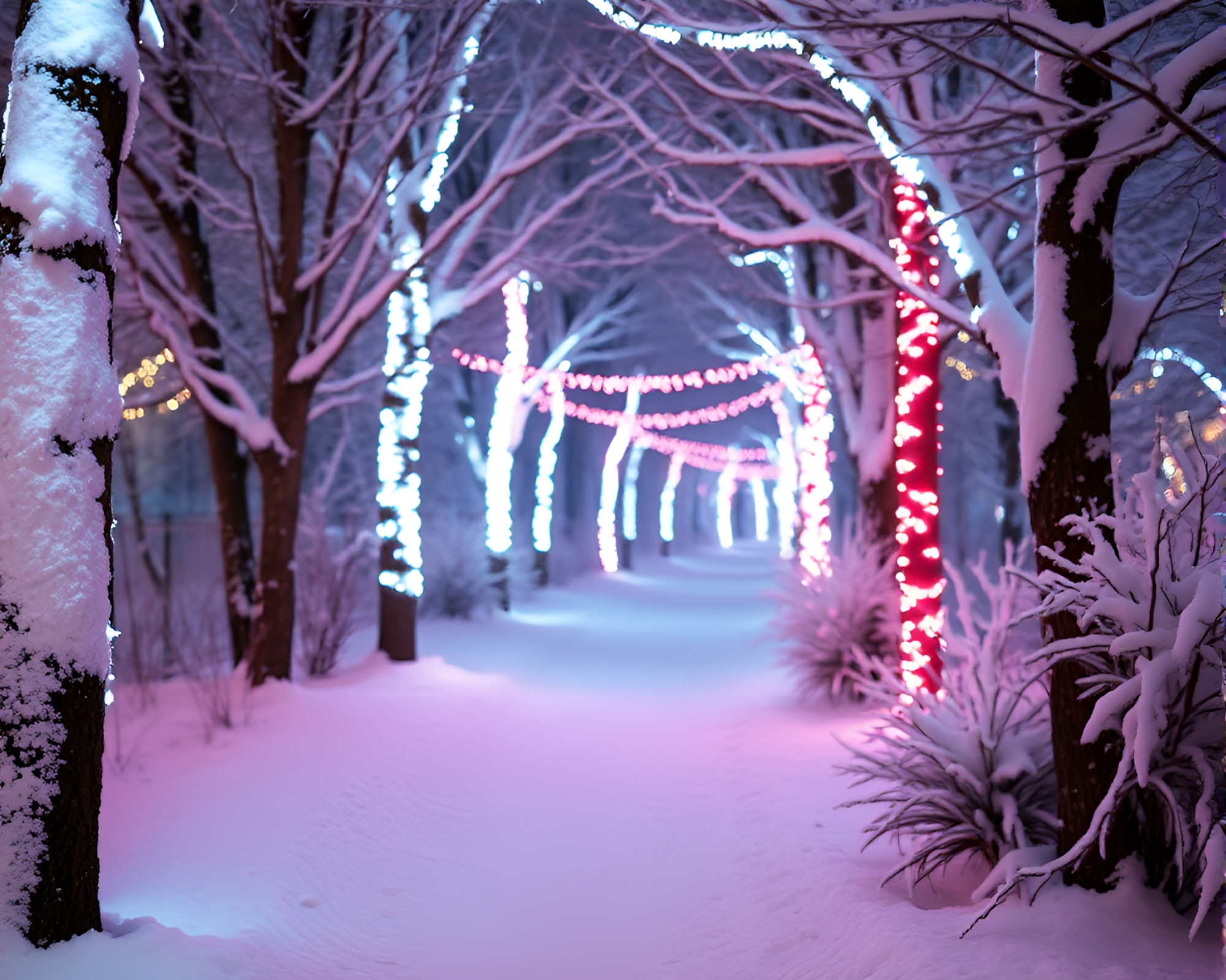 Winter Wonderland Neon Grunge Fantasy – free AI stock image