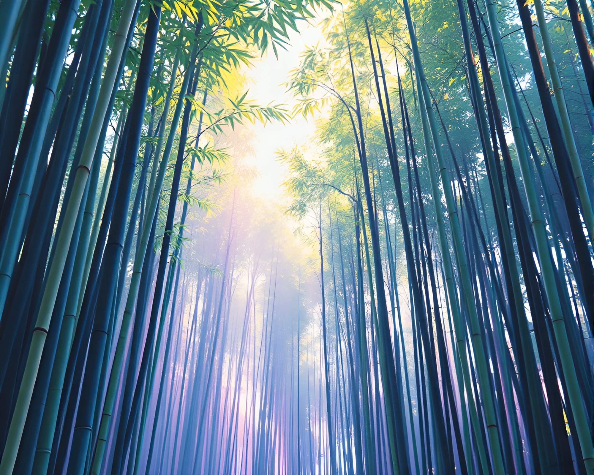 Bamboo Prism: Pastel Tenebrism – free AI stock image