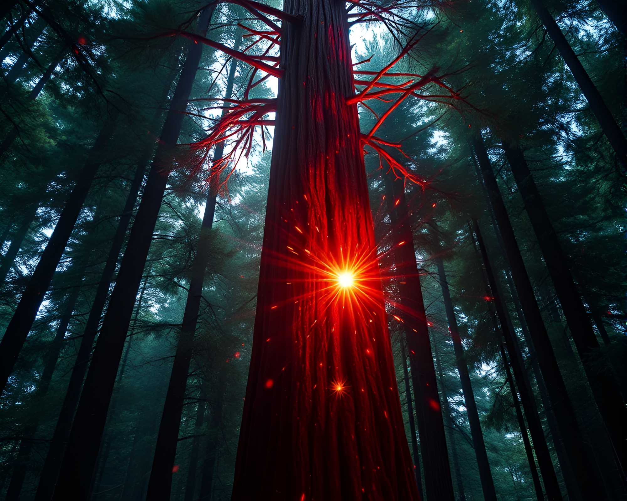 Enchanted Redwood Forest with AI Style Flare – free AI stock image