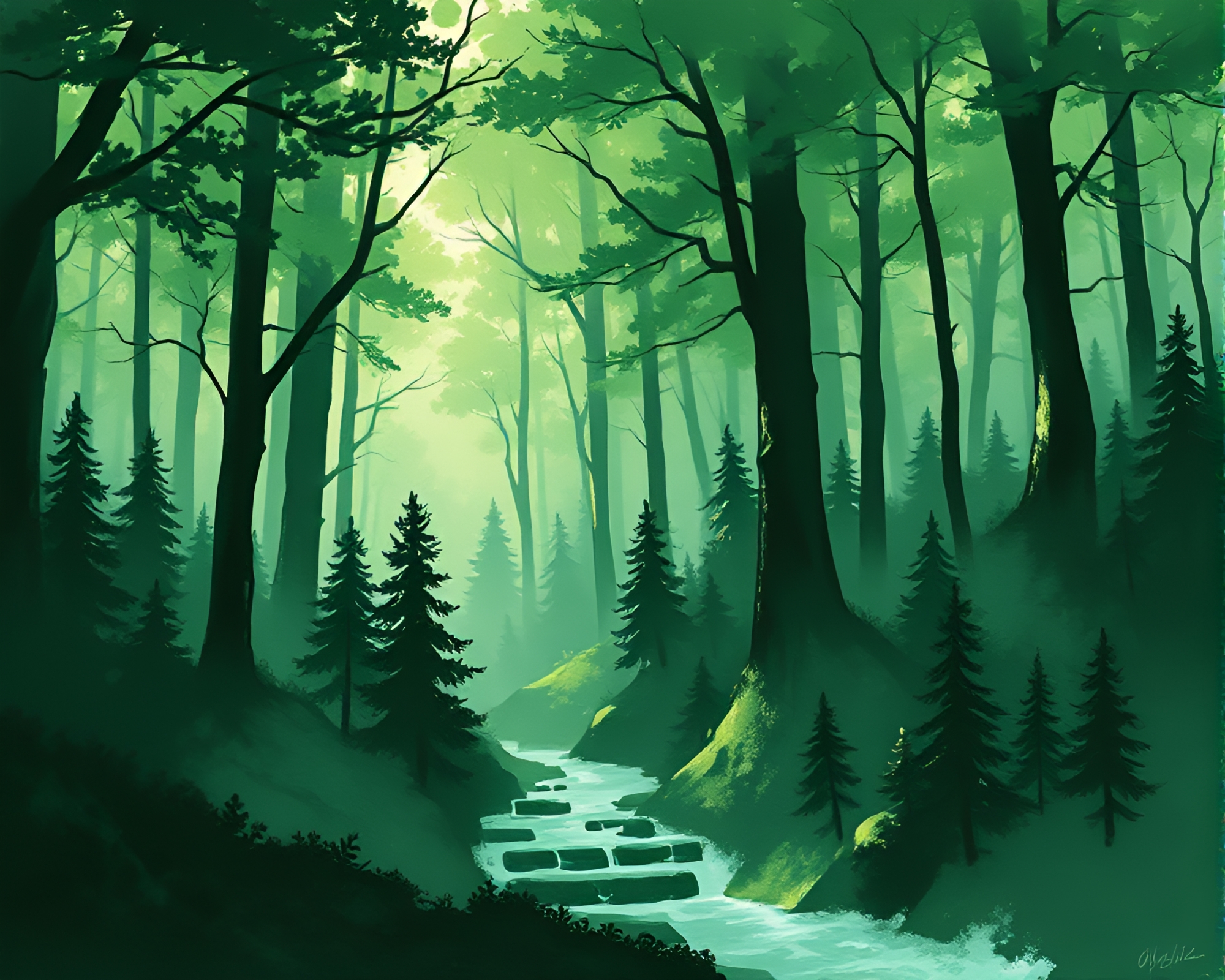Enchanted Forest Jetpack Adventure – free AI stock image