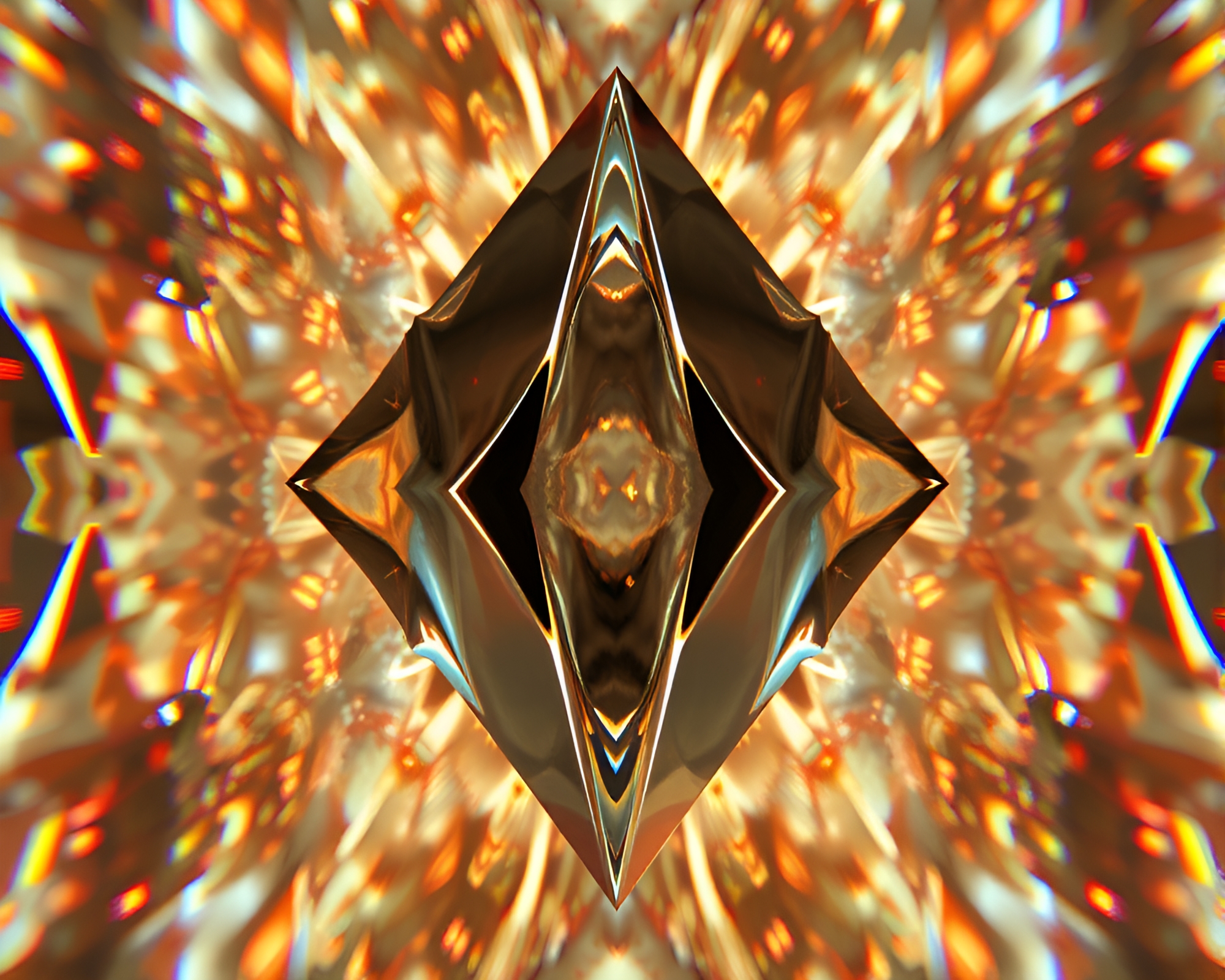 Stereoscopic Shard: A Dreamy Augmented Reality Reflection – free AI stock image