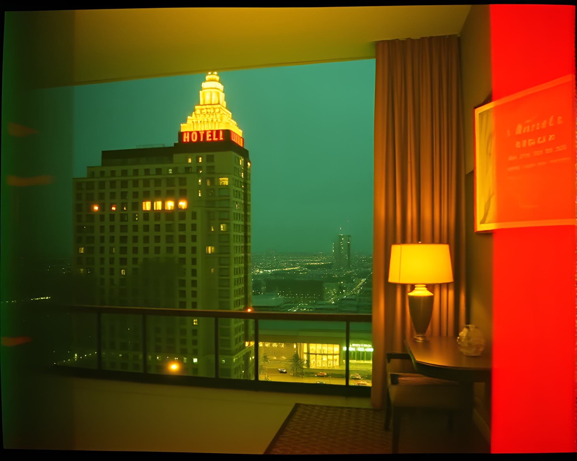 Art Deco Hotel Collage with Grainy Film Aesthetic – free AI stock image