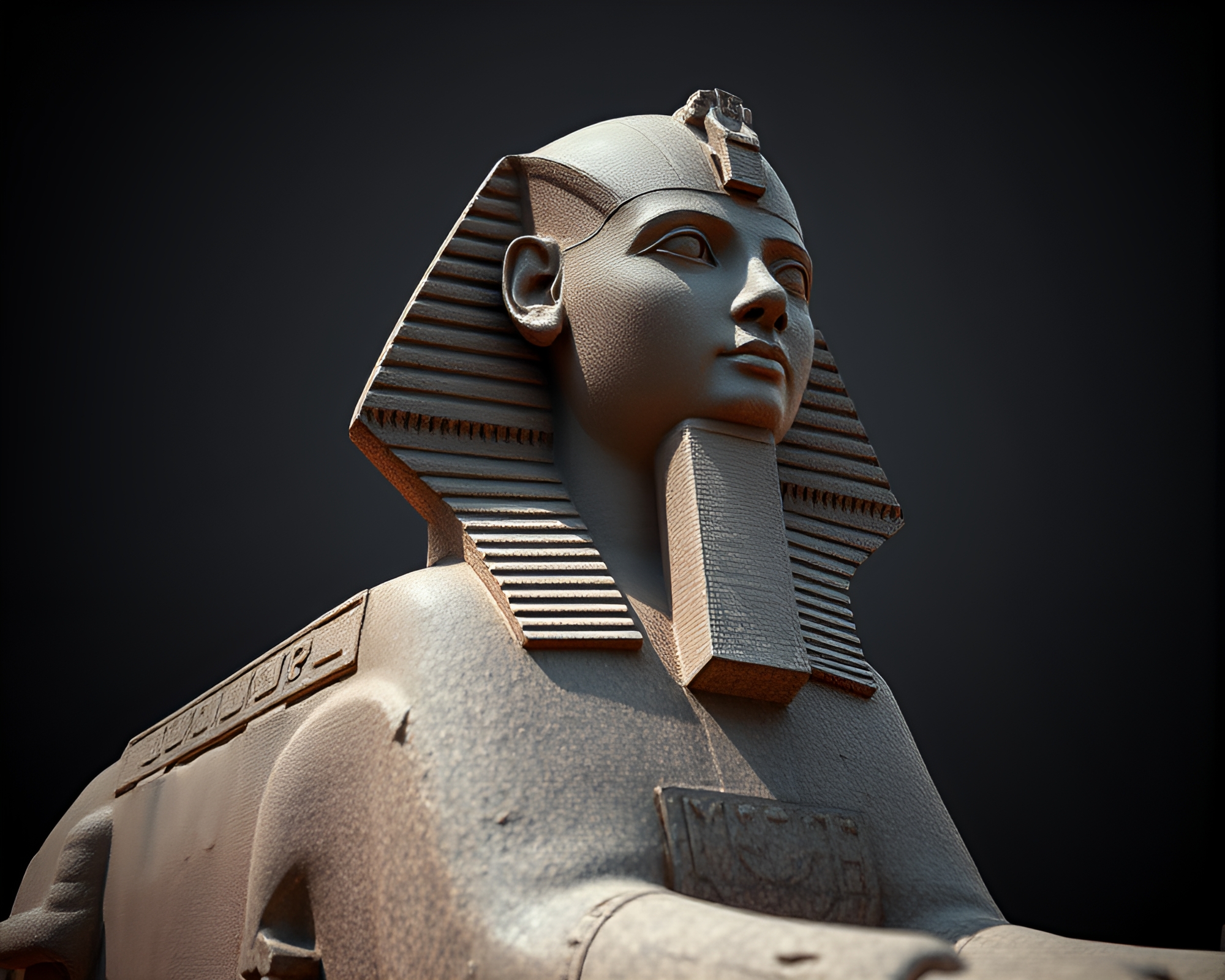 Procedural Texture Sphinx Statue Dot Matrix composition – free AI stock image