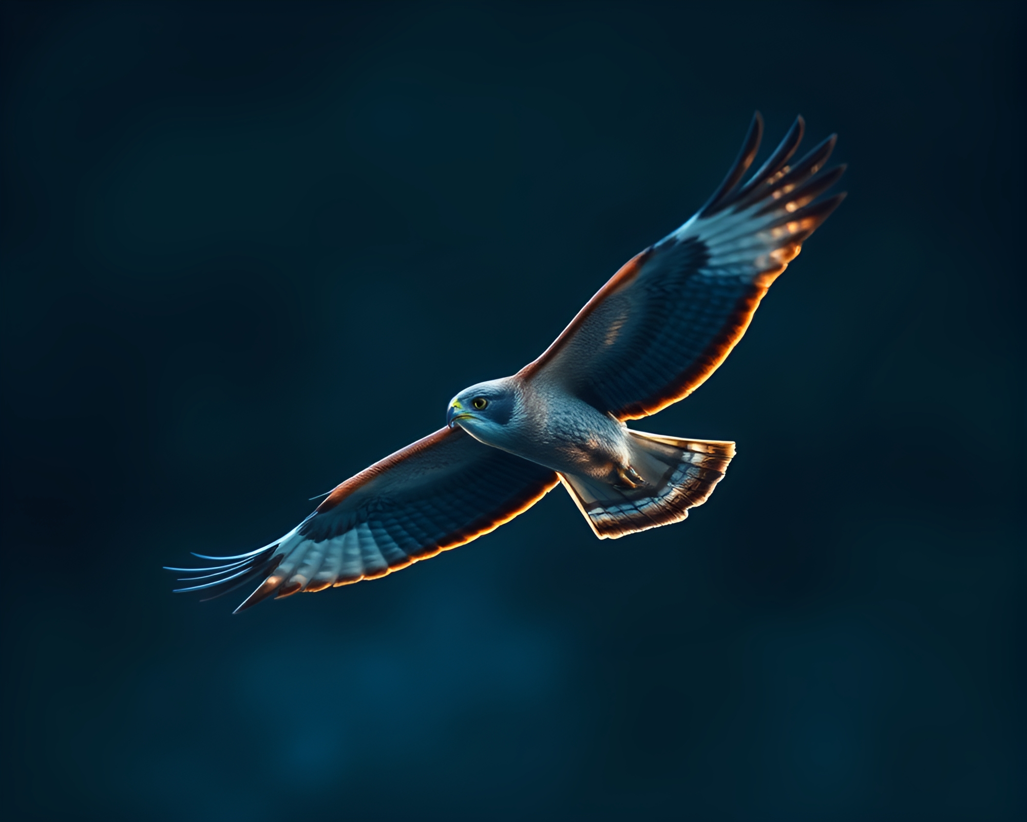 Majestic Falcon in Misty Blueprint Motion Blur – free AI stock image