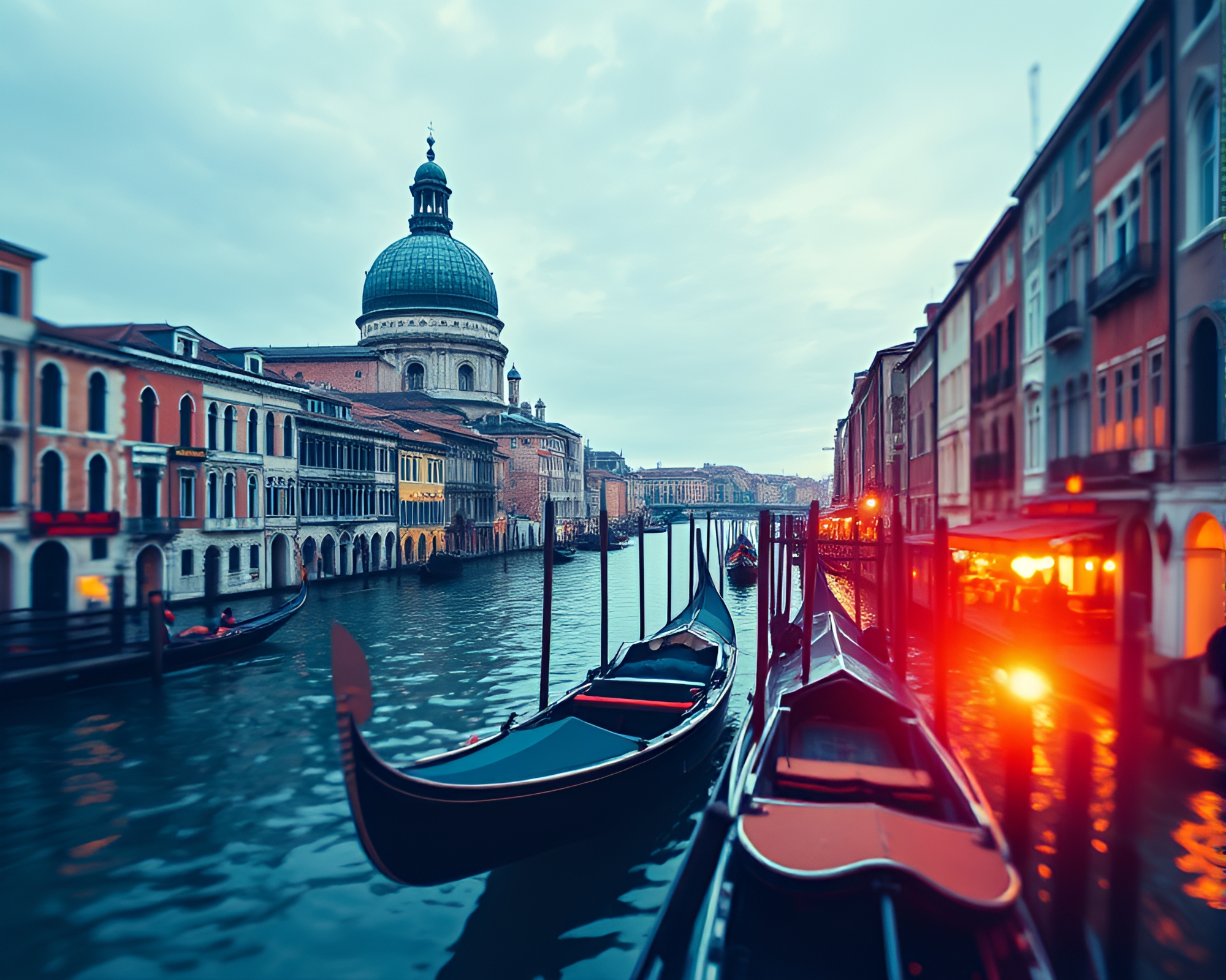 Venetian Gondola in Ethereal Backscatter Flare – free AI stock image