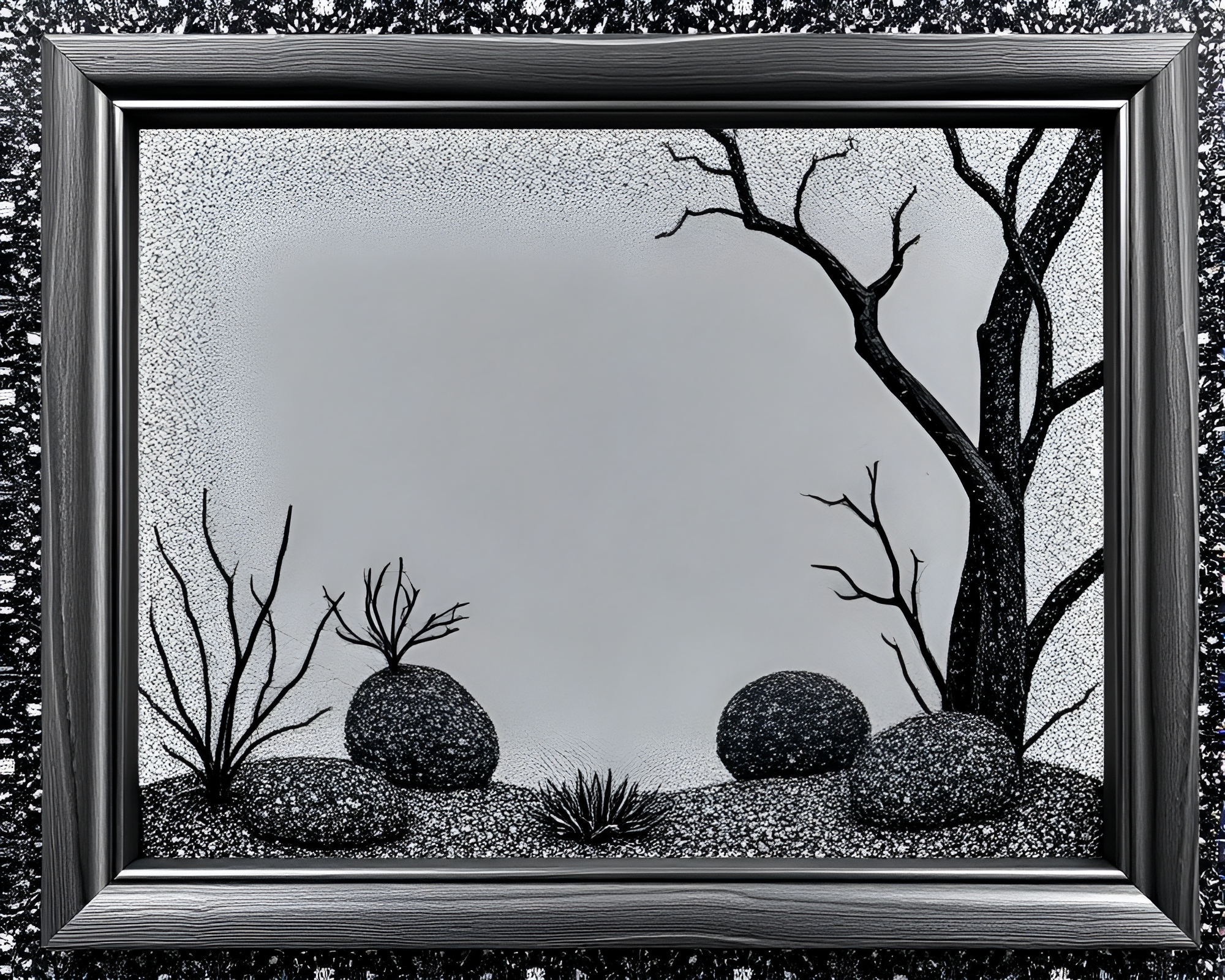 Zen Garden Frame: Metallic Flake Sparkle – free AI stock image