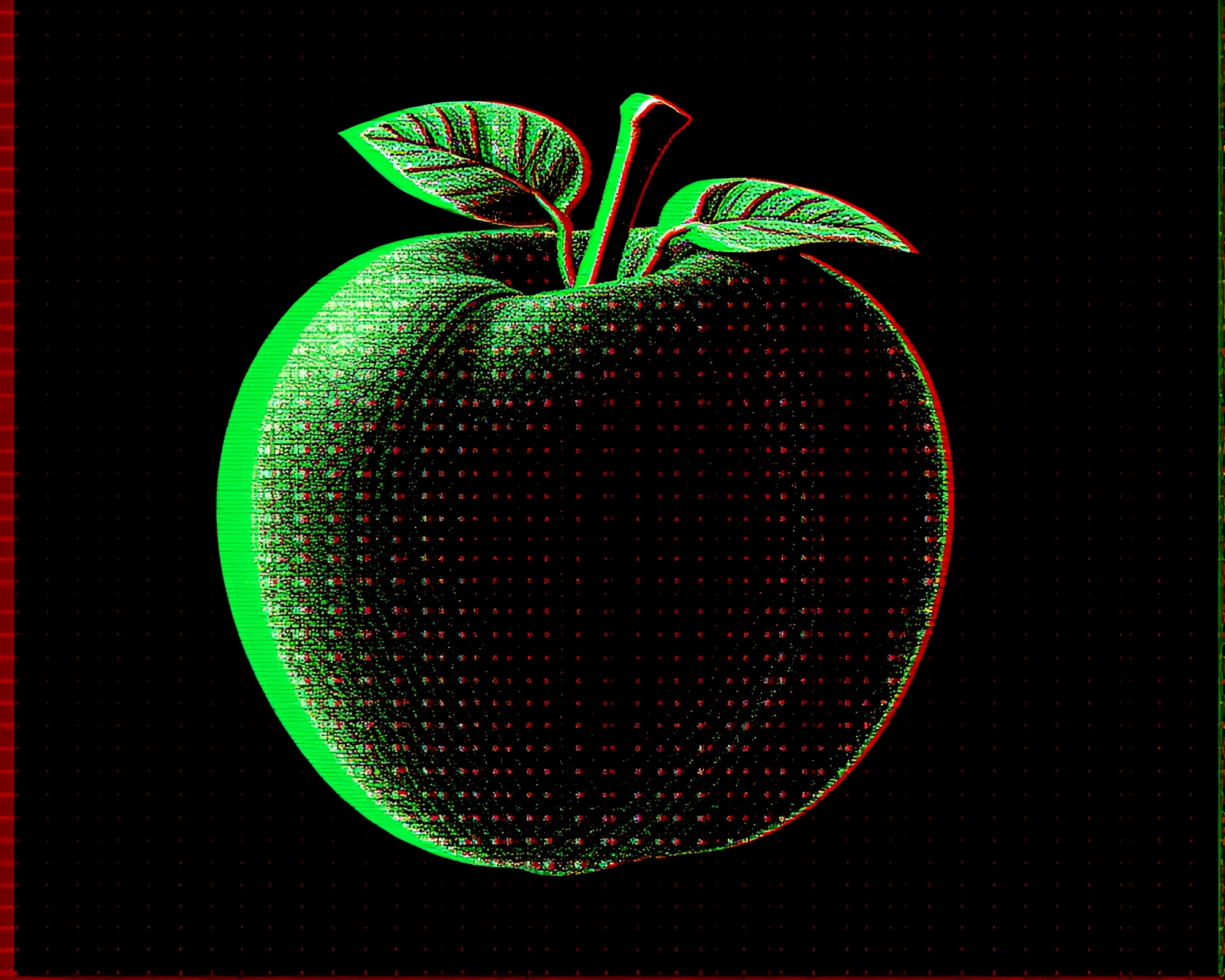 Halftone Apple Cider Noir Anaglyph 3D Composition – free AI stock image