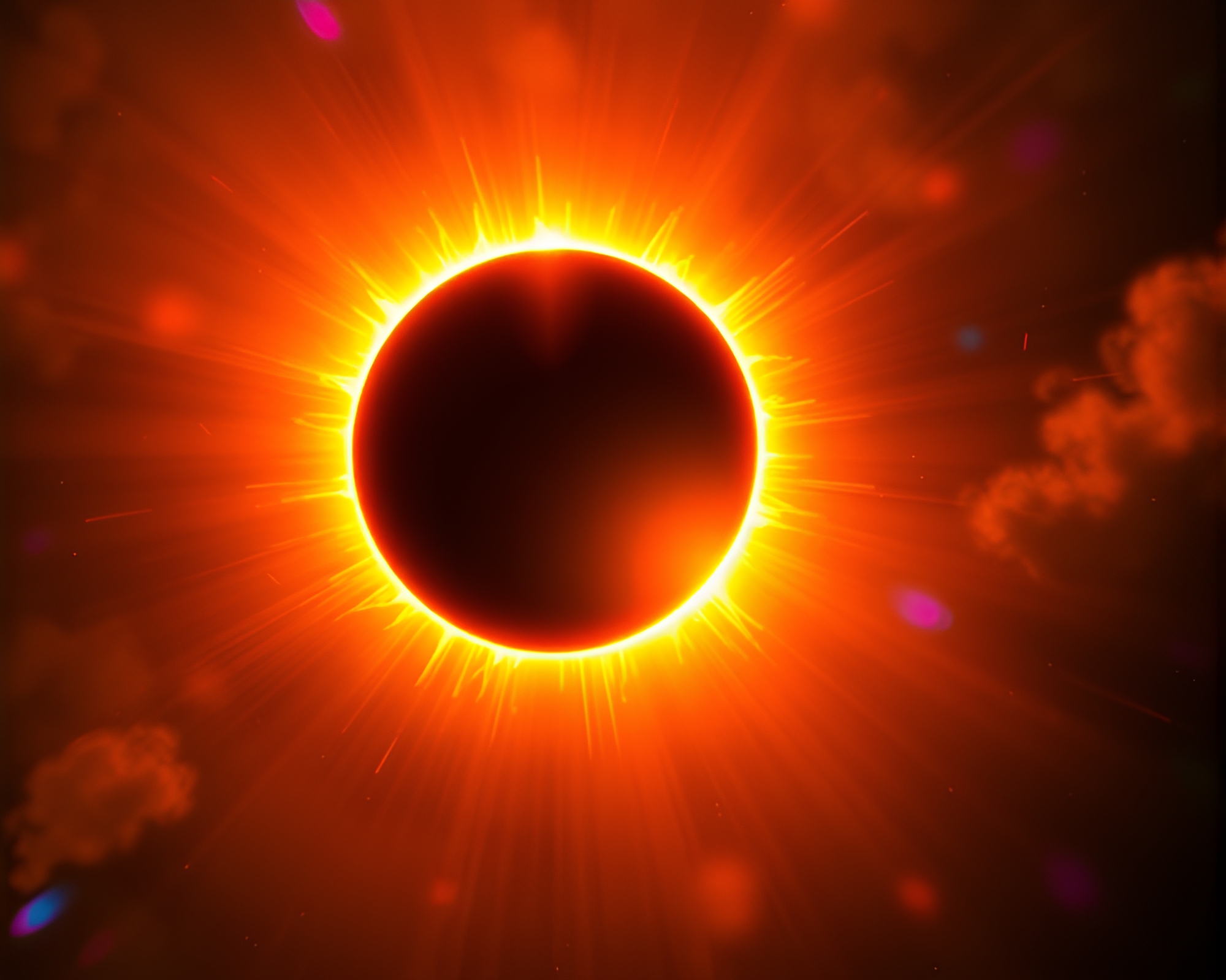 Steampunk Solar Eclipse Imbued with Iridescent Highlights – free AI stock image