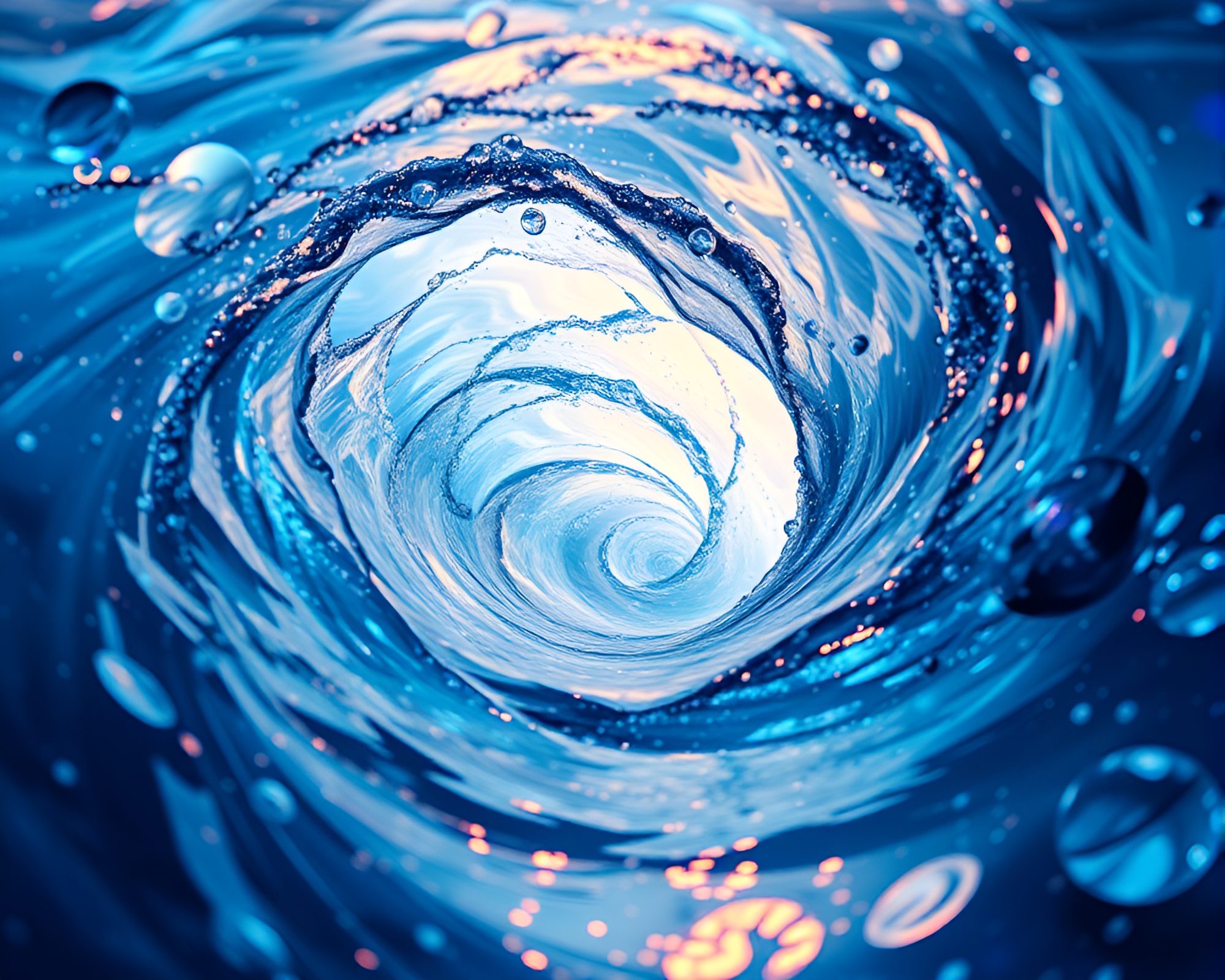 Mesmerizing Water Whirlpool Holographic Display – free AI stock image