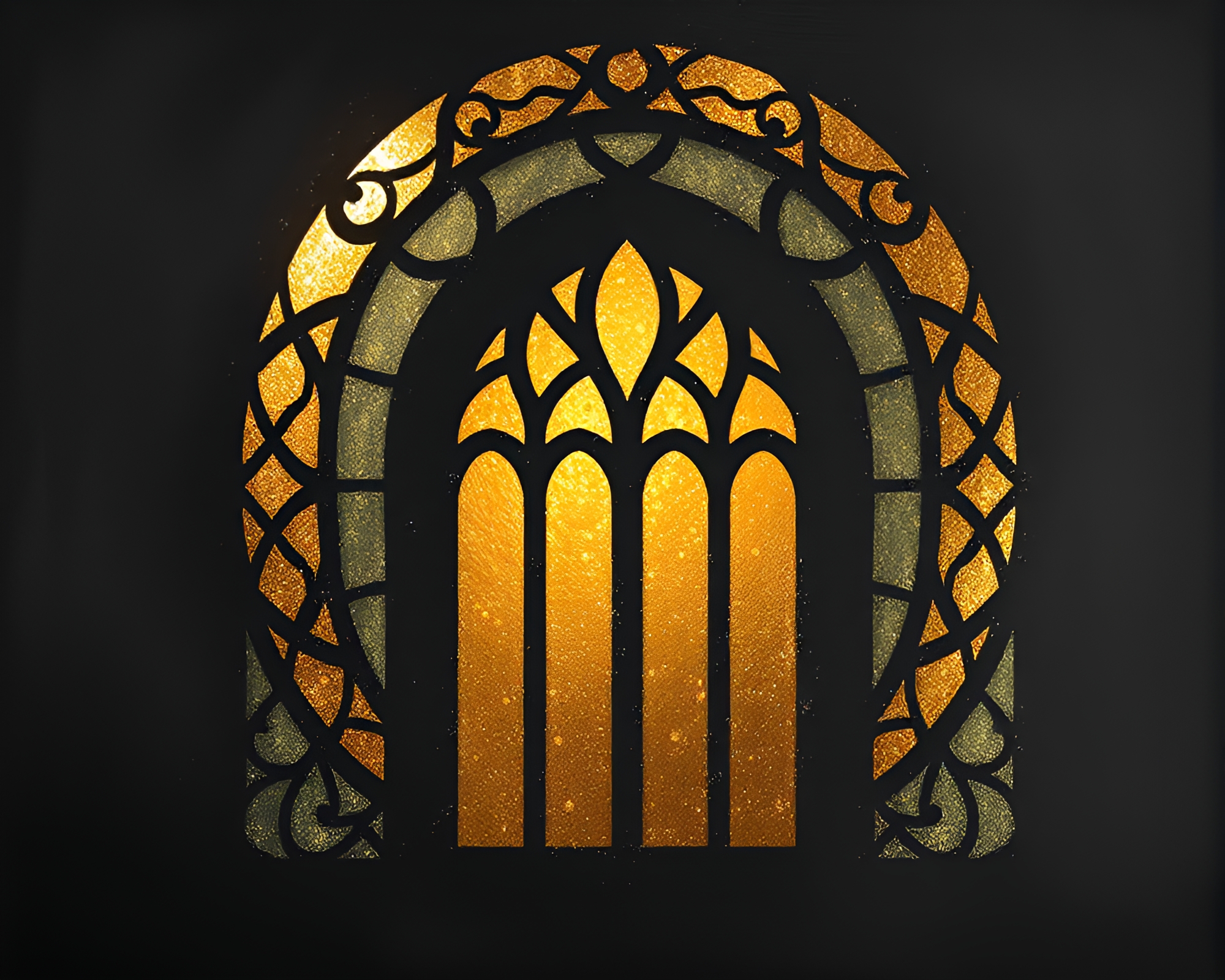 Golden Stained-Glass Chalkboard Elegance – free AI stock image