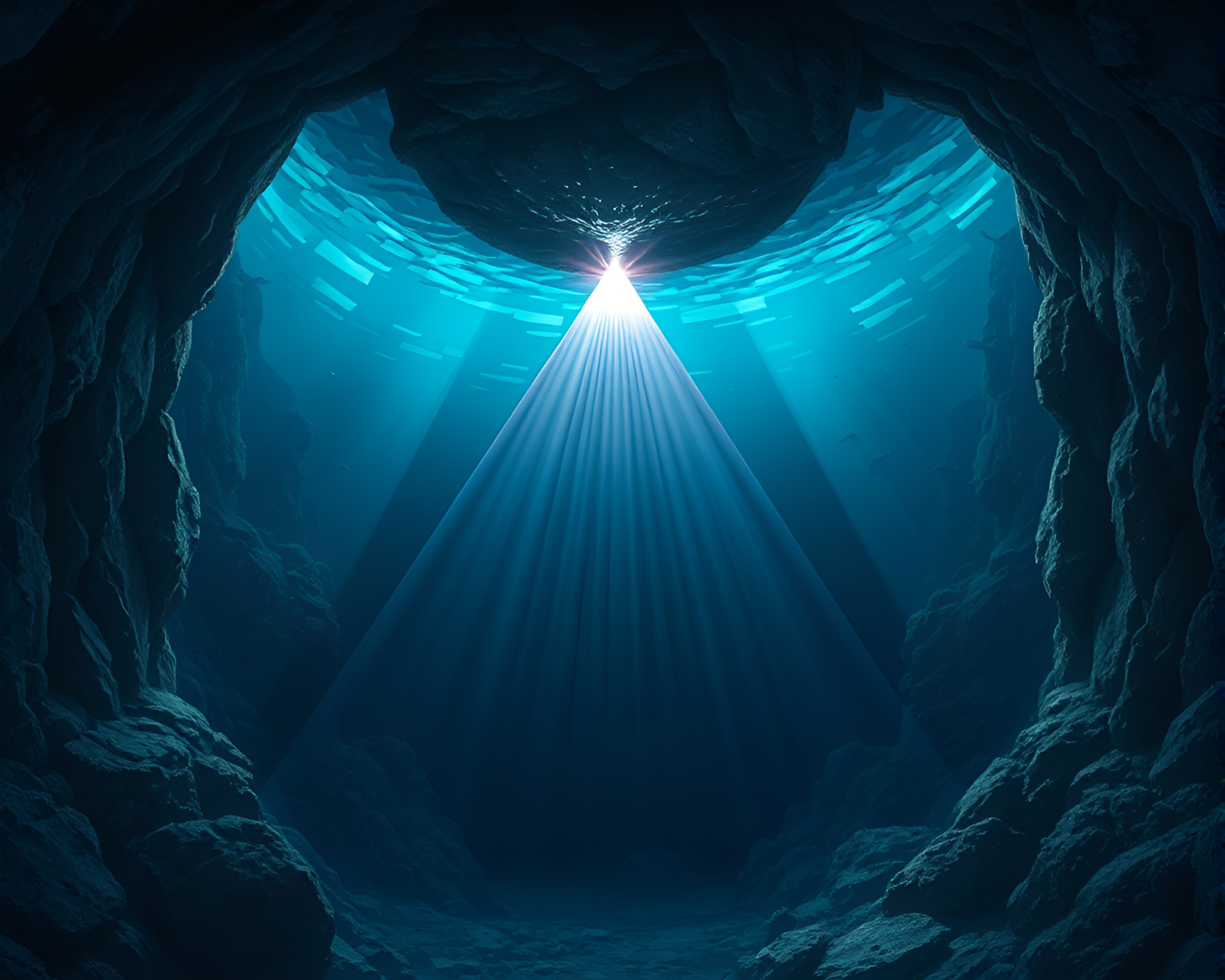 Prismatic Underwater Dome Fashion Illustration – free AI stock image