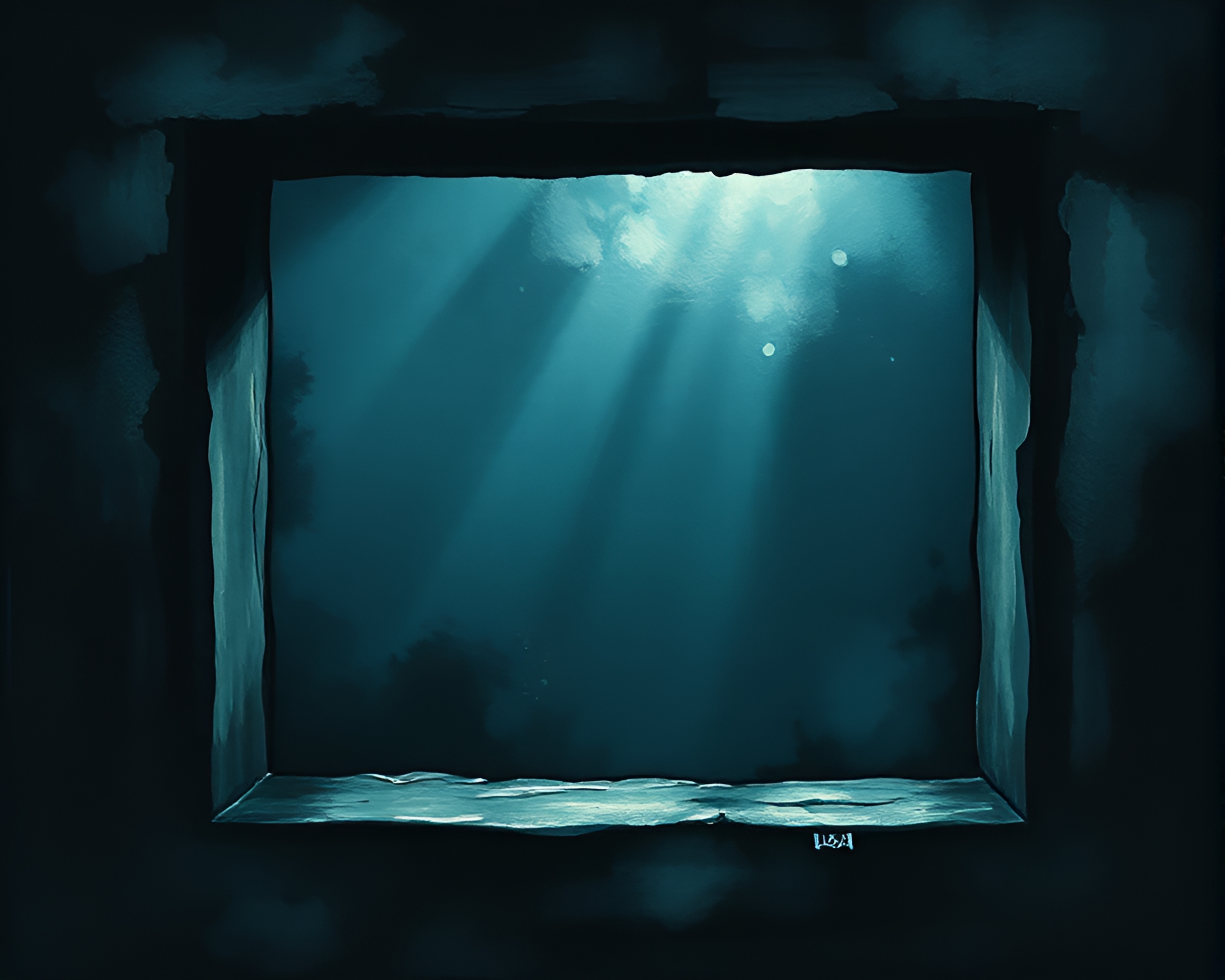 Submarine Mystery in Noir Egg Tempera – free AI stock image