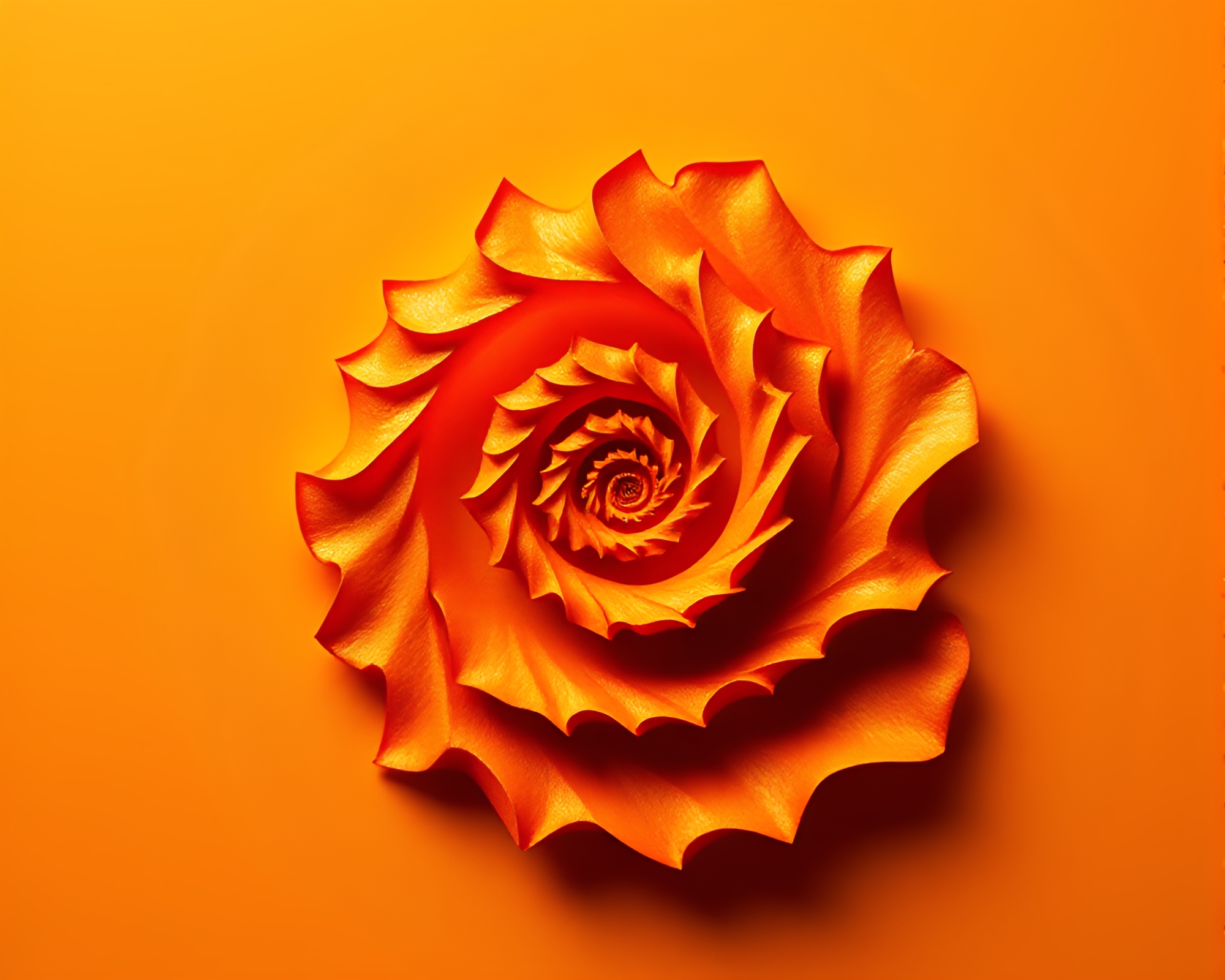 Enchanting Fibonacci Spiral Elf in Warmth of Burnt Orange – free AI stock image
