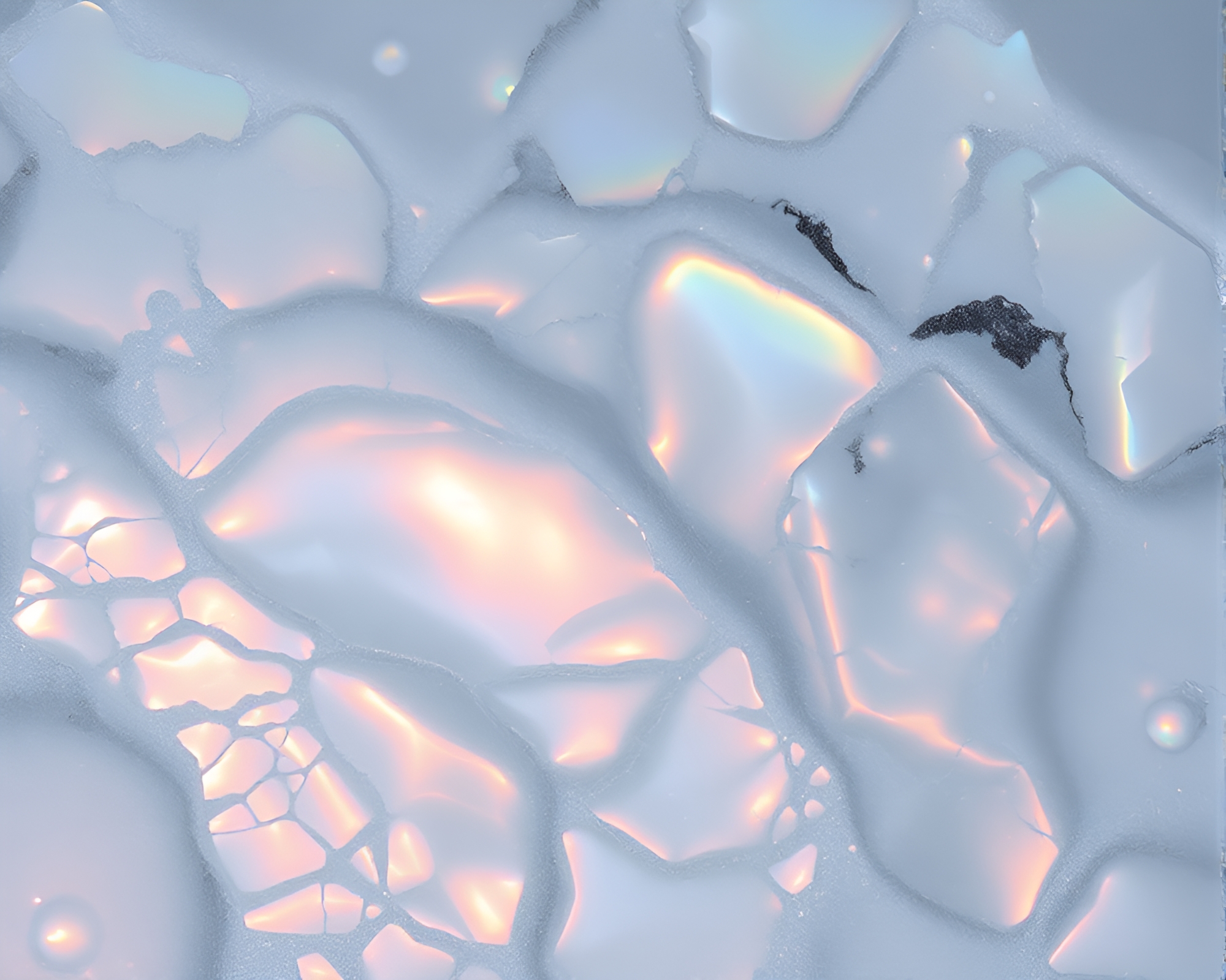 Iridescent Glacier in Volcanic Ash Tinted Grisaille – free AI stock image