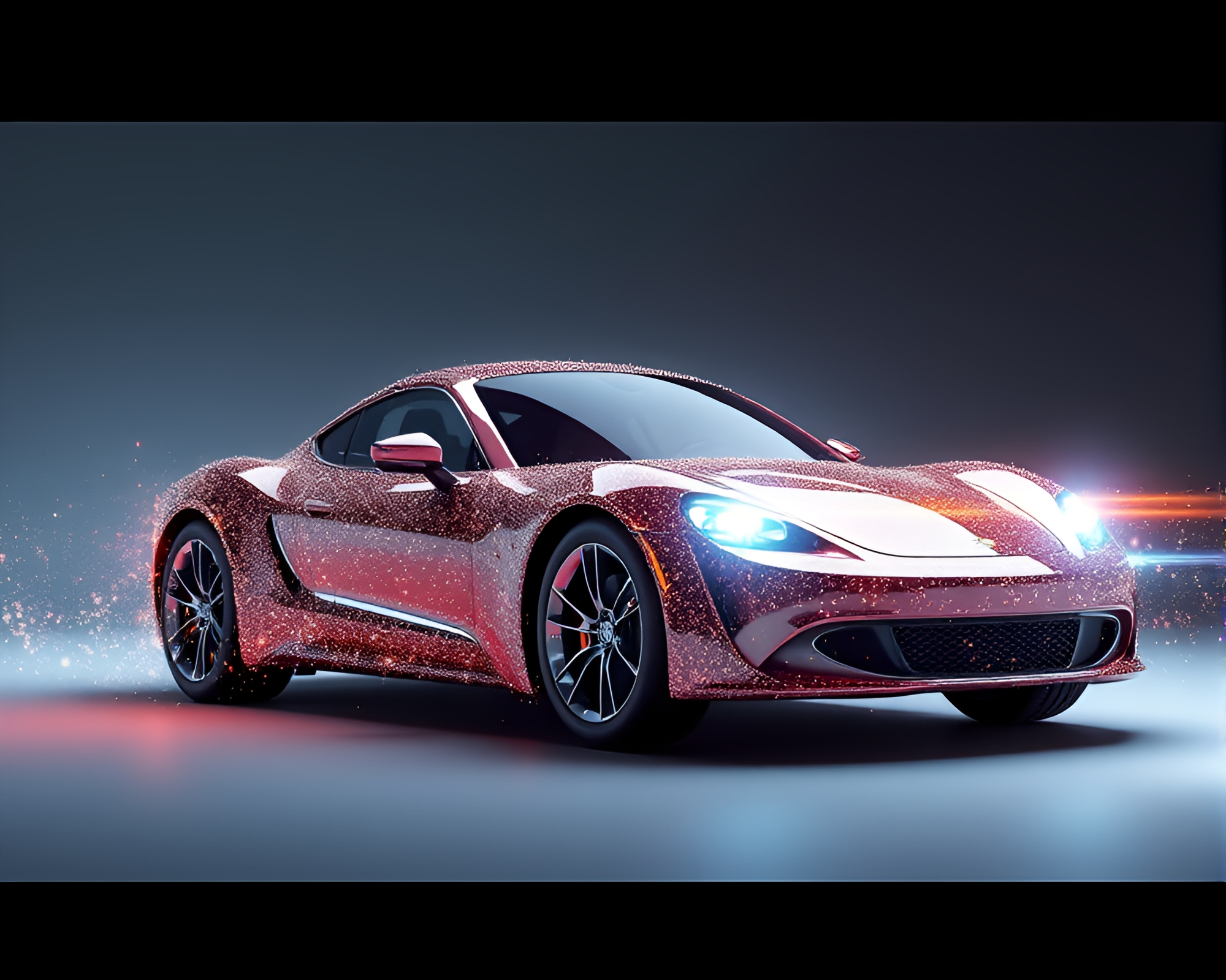 Sleek Flying Car in Real-Time Ray Tracing – free AI stock image