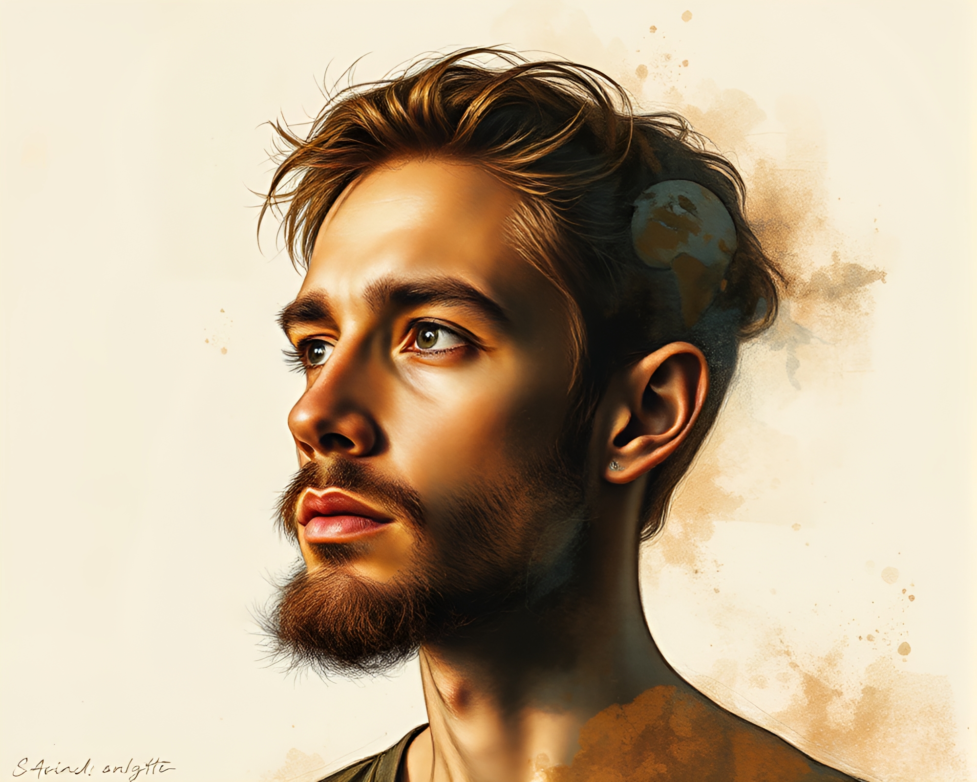 Augmented Reality Earth Tones Portrait – free AI stock image