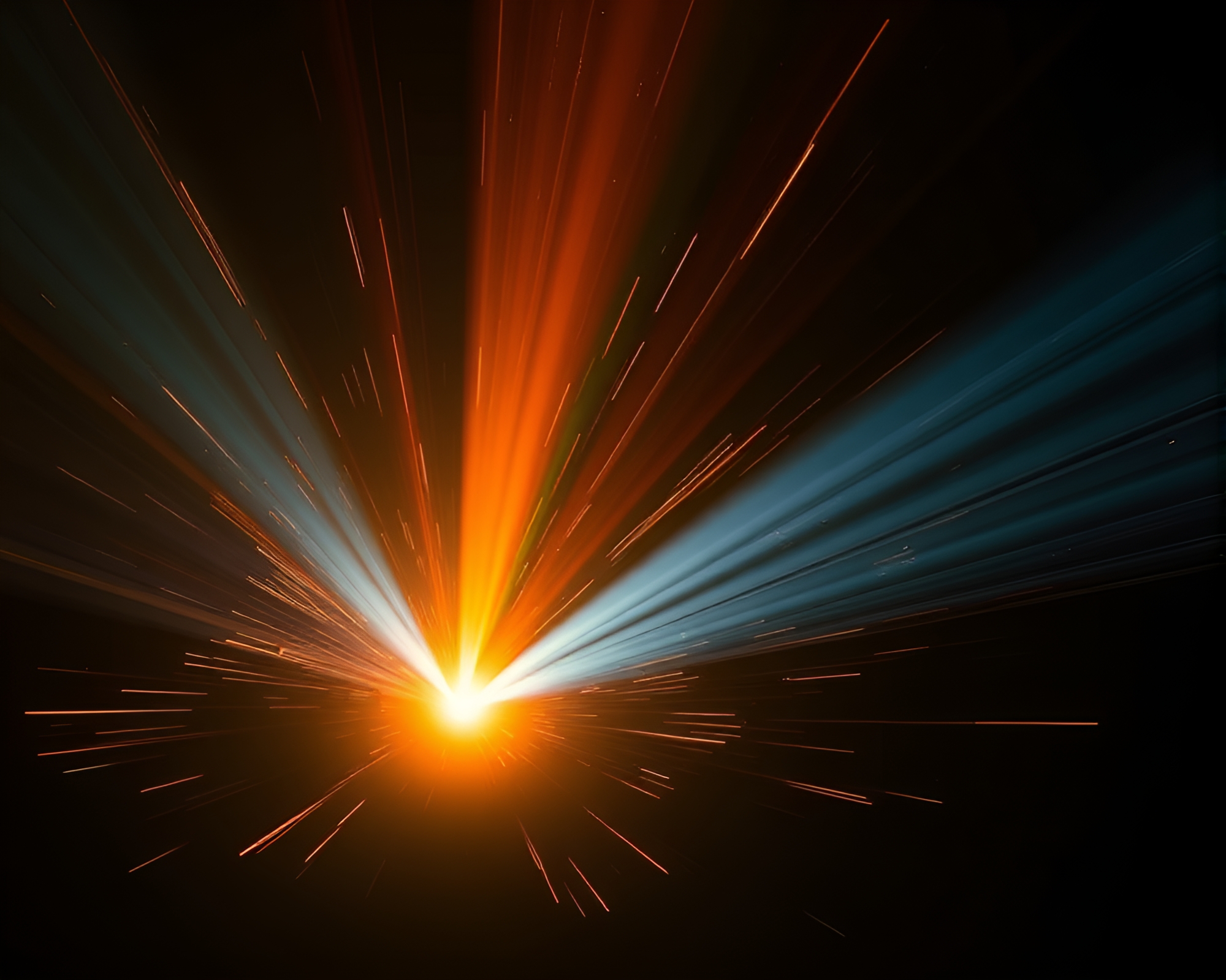 Rocket launch amidst cosmic backscatter flare – free AI stock image