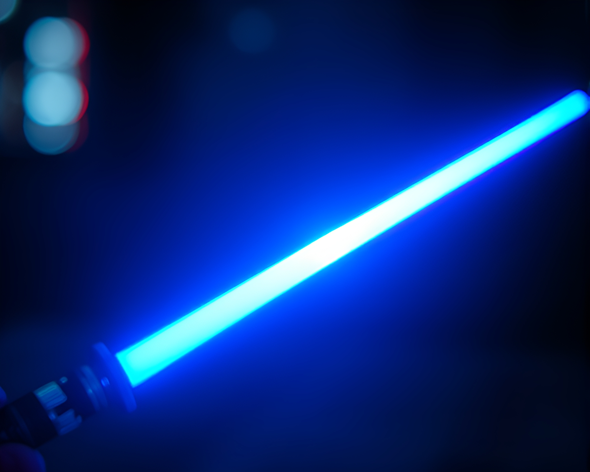 Steel-Blue Laser Sword in Anaglyph 3D Composition – free AI stock image