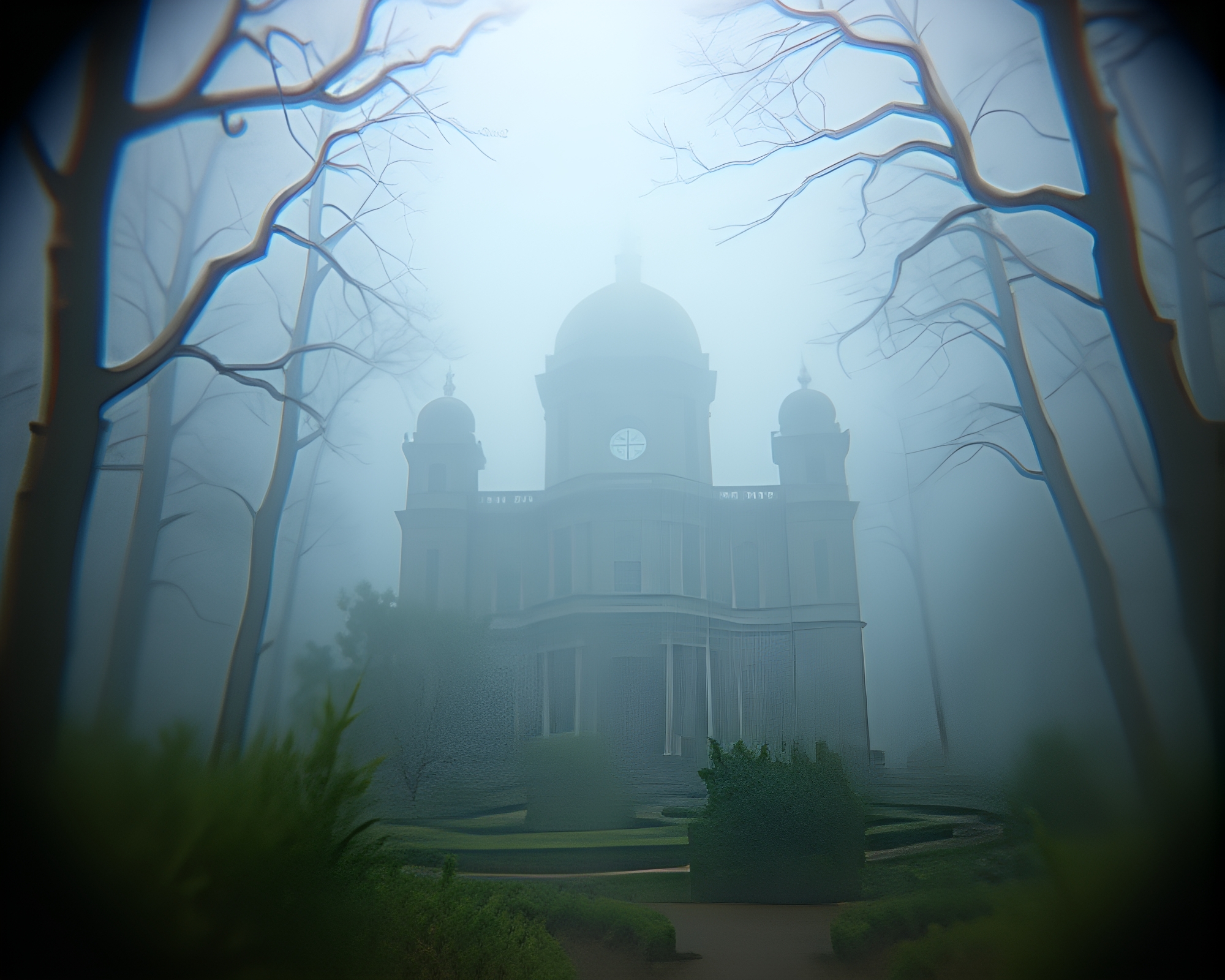 Lovecraftian Split Focus 16-Bit Horror Scene – free AI stock image