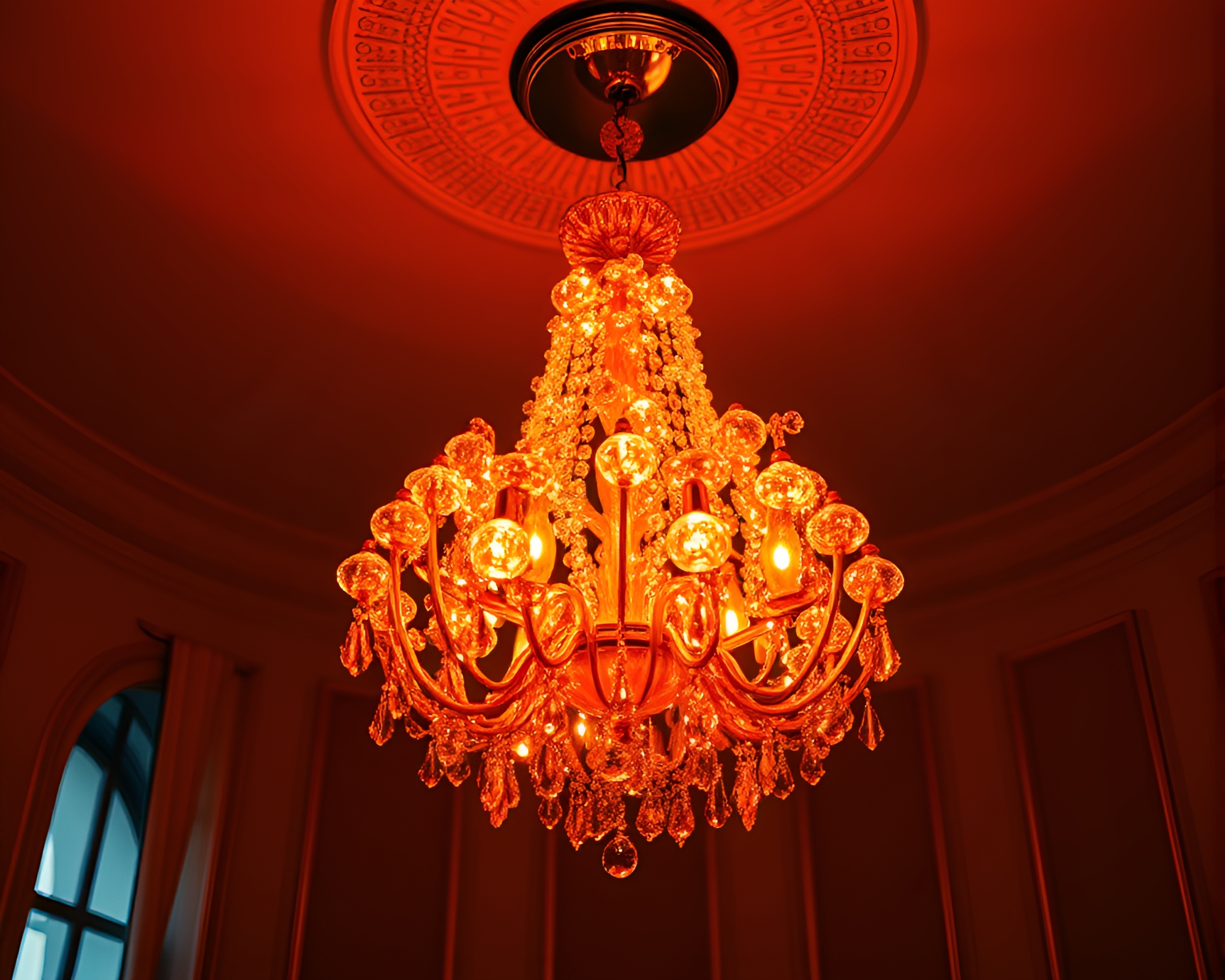 Bubble Cluster Crystal Chandelier Pop Art – free AI stock image