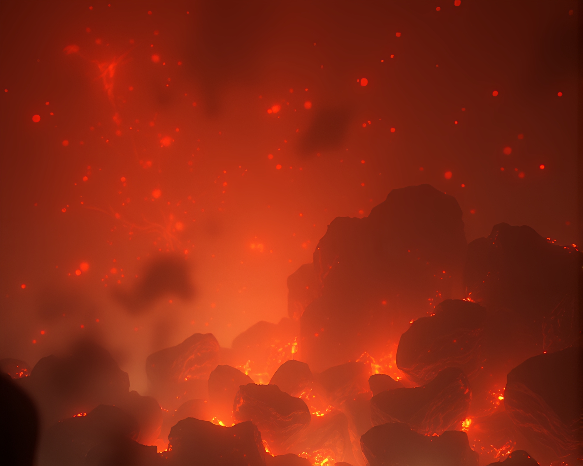 Ethereal Gothic Embers Dance in Topaz Light – free AI stock image
