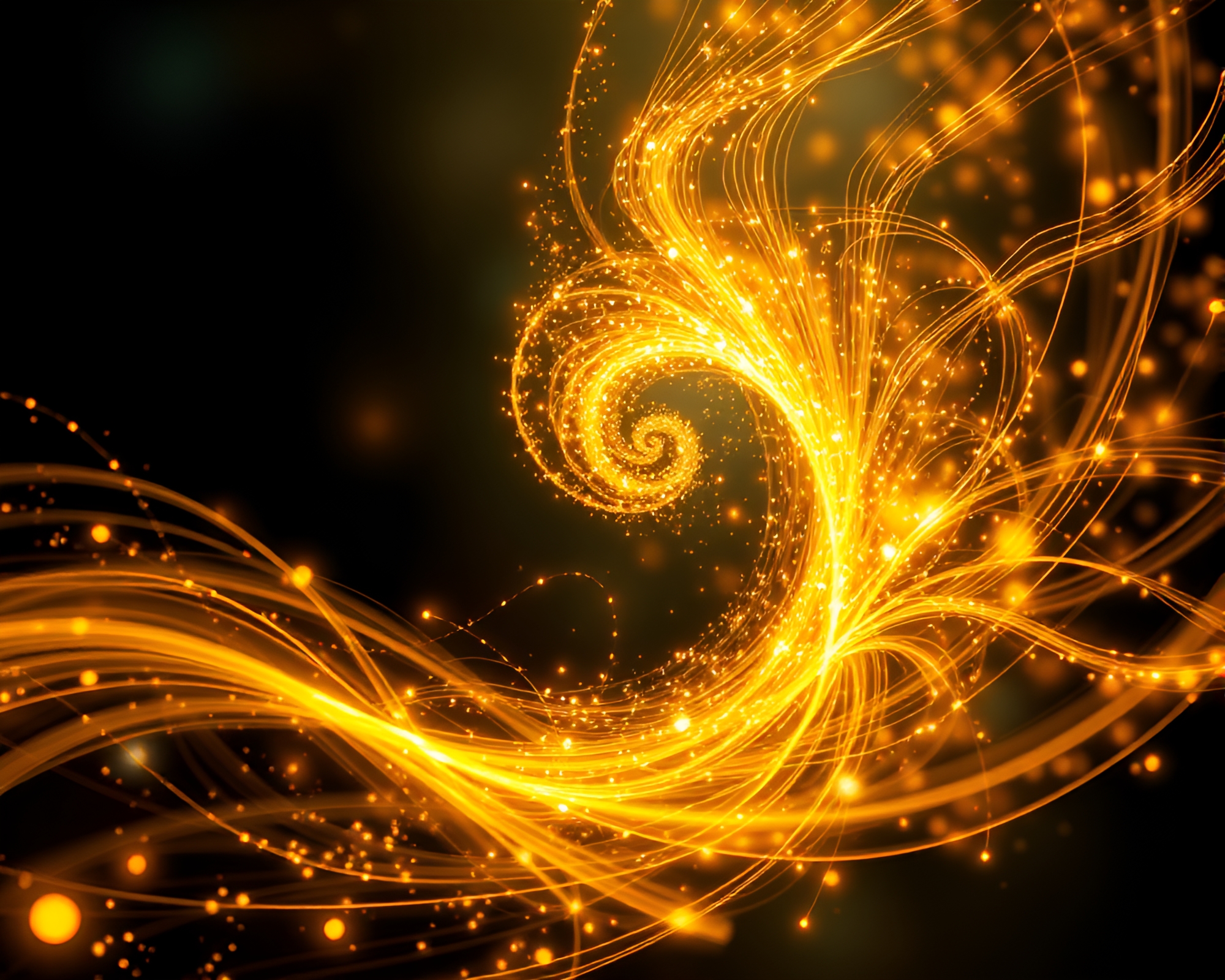 Enchanting Nymph in Golden Spiral Fashion Illustration – free AI stock image
